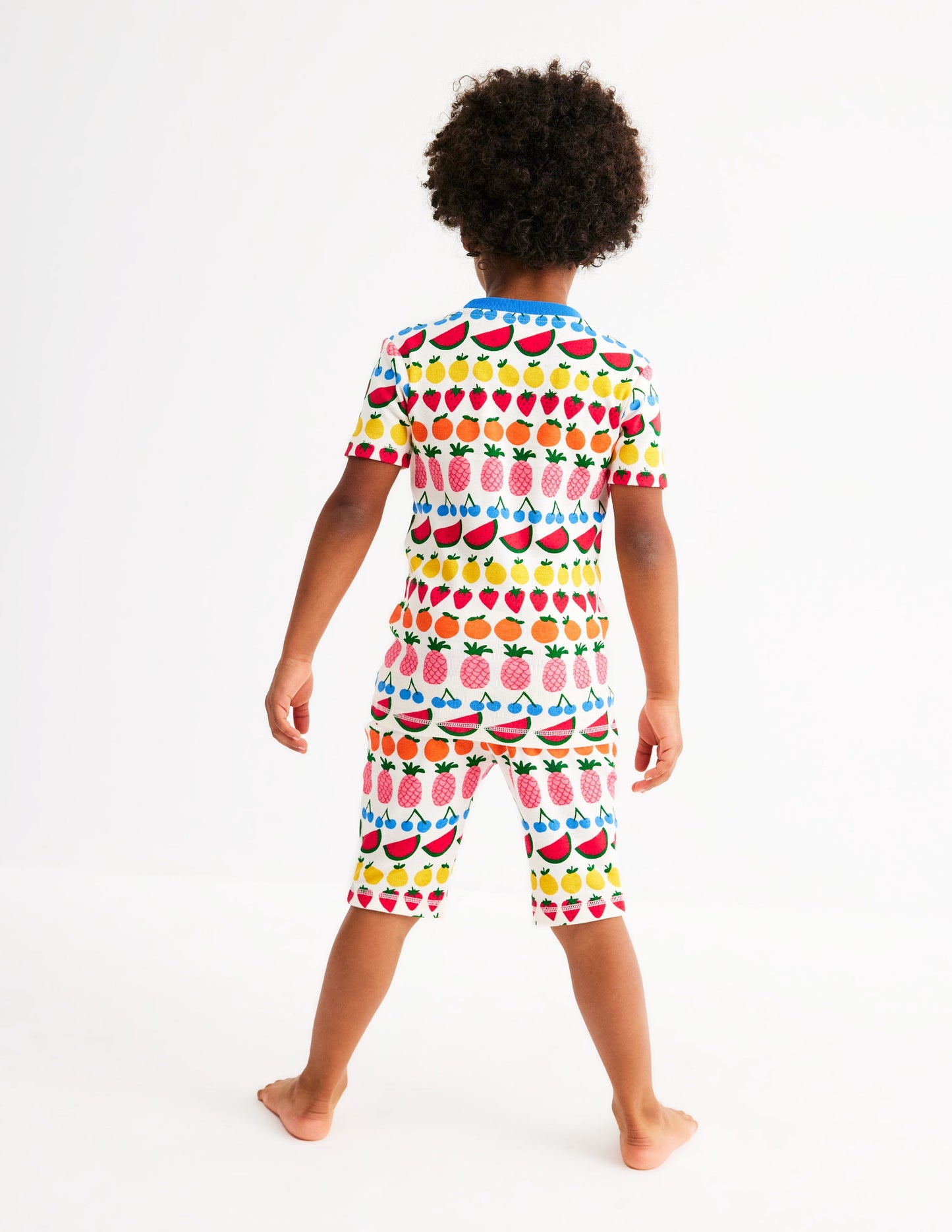 Snug Short John Pyjamas-Fruit Stripe