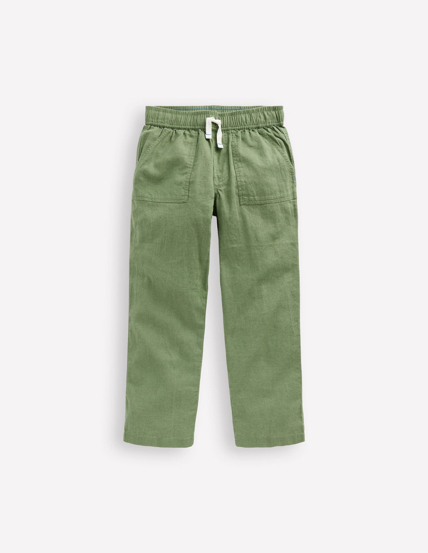 Cotton Linen Pull-on Trouser-Newt Green