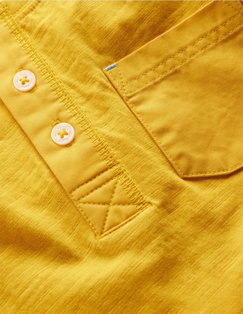 Short Sleeve Henley T-Shirt-Yellow