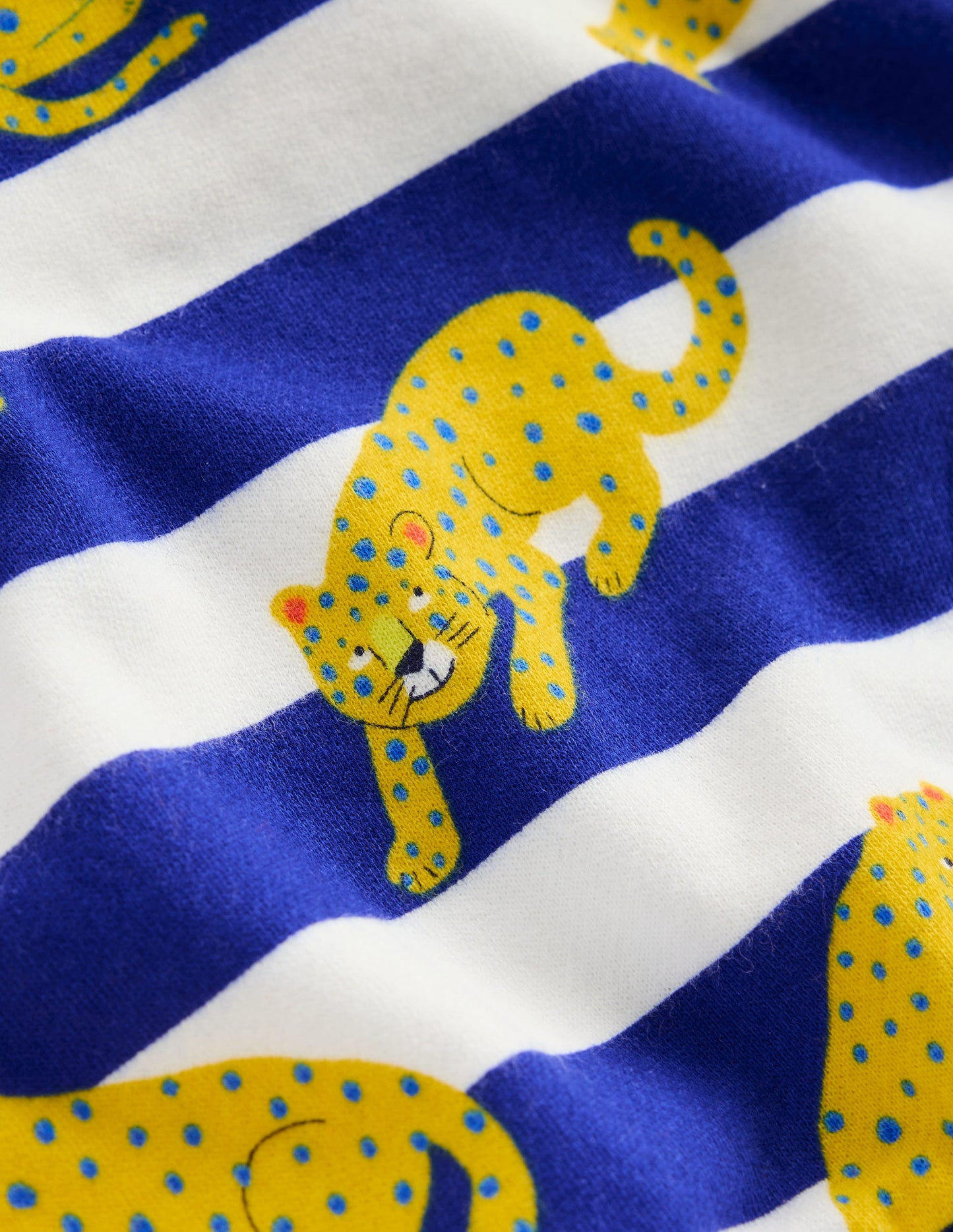 Printed Sweatshirt-Bright Blue Leopard Stripe