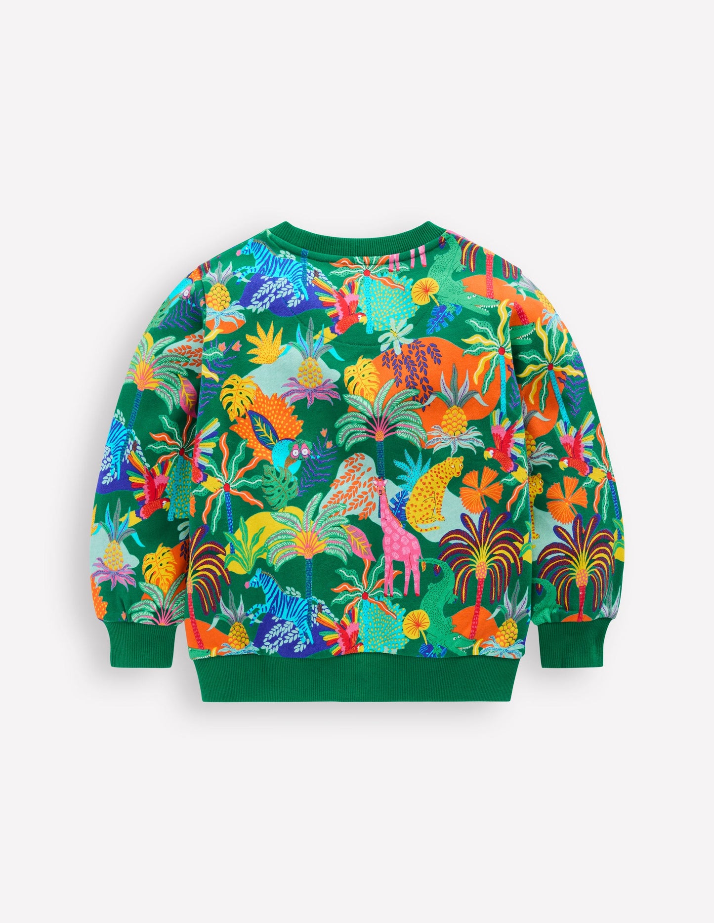 Printed Sweatshirt-Green Multi Jungle