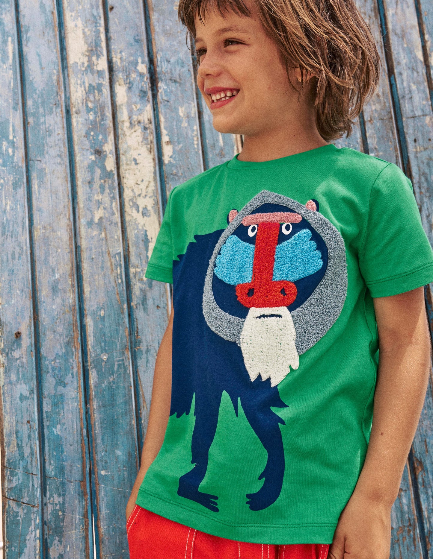 Fun Graphic T-shirt-Sapling Green Baboon