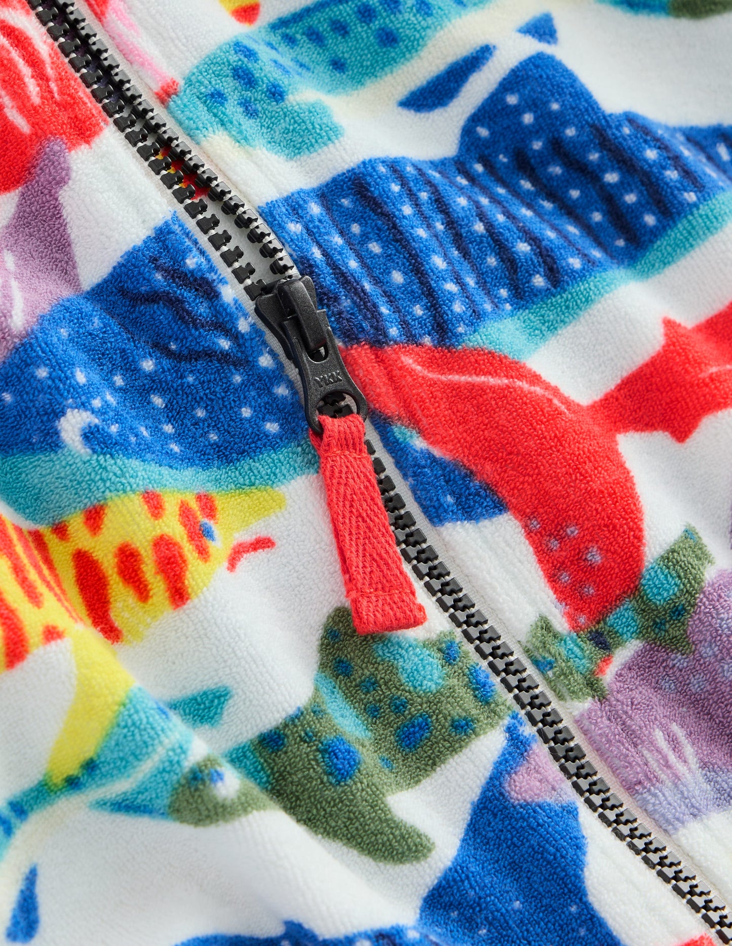 Towelling Zip-Up Throw-On-Ivory Riso Shark