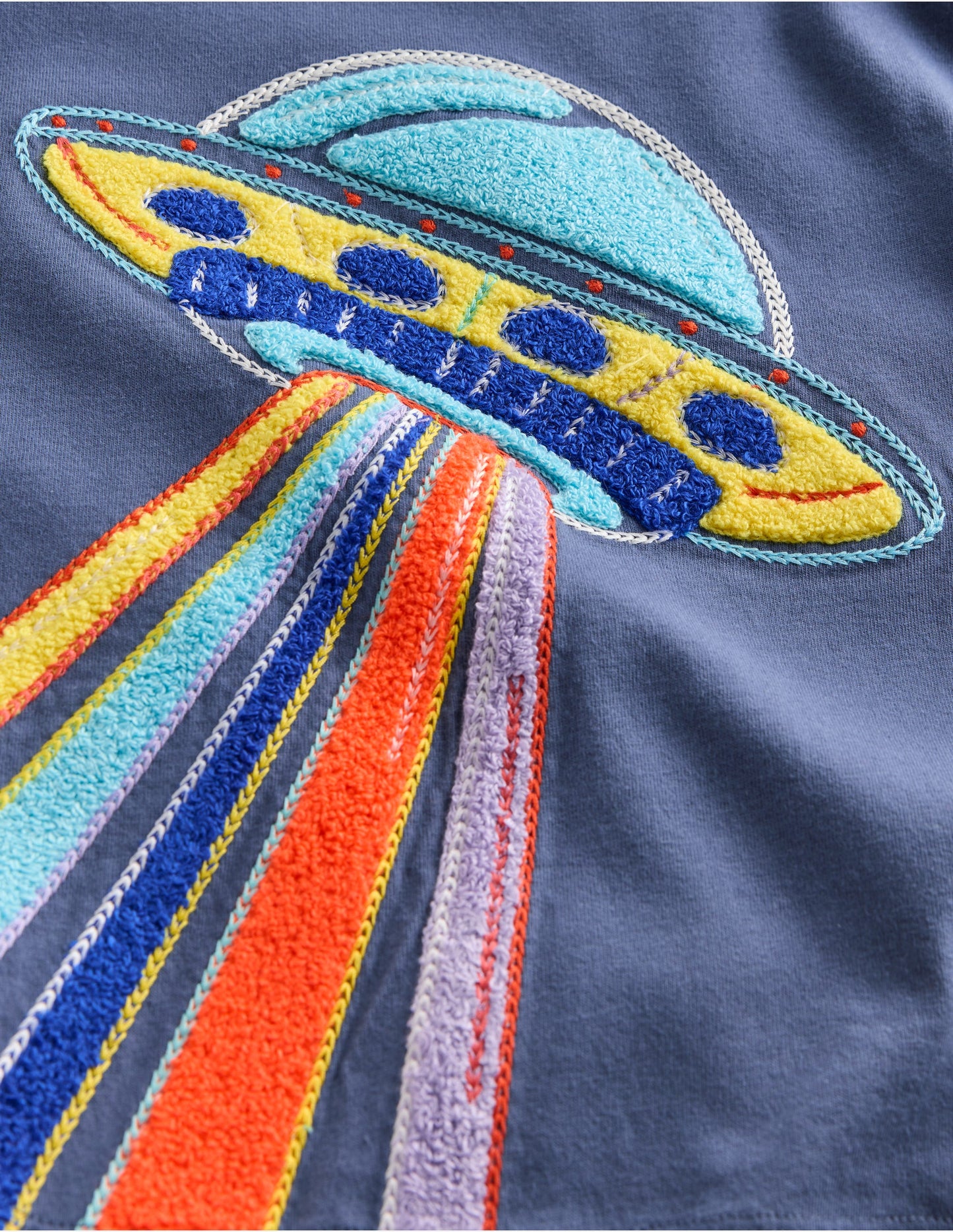 Glow Superstitch T-Shirt-Robot Blue UFO