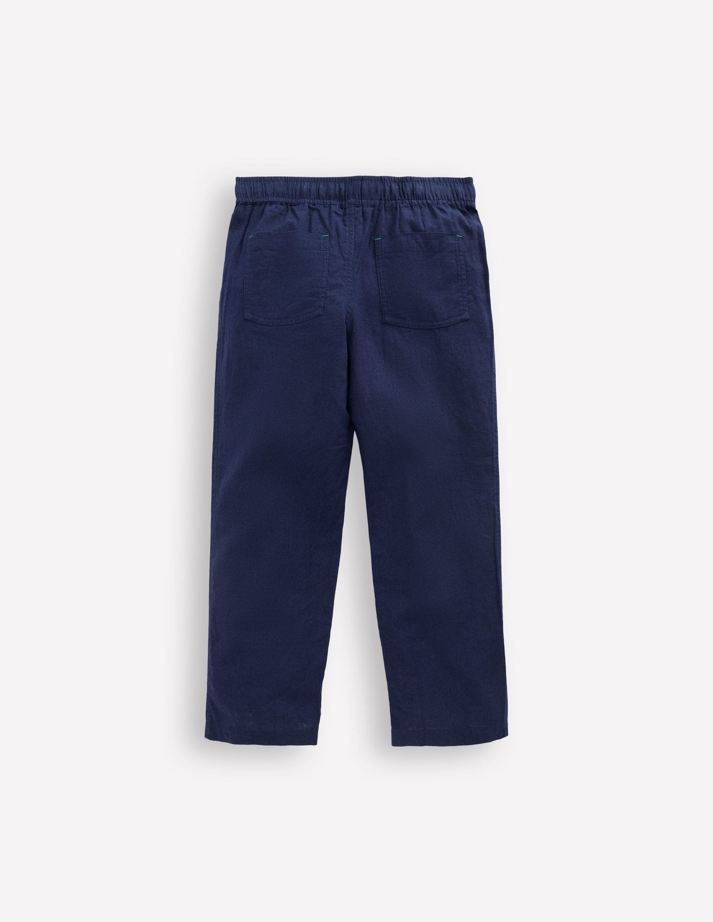 Cotton Linen Pull-on Trouser-Navy