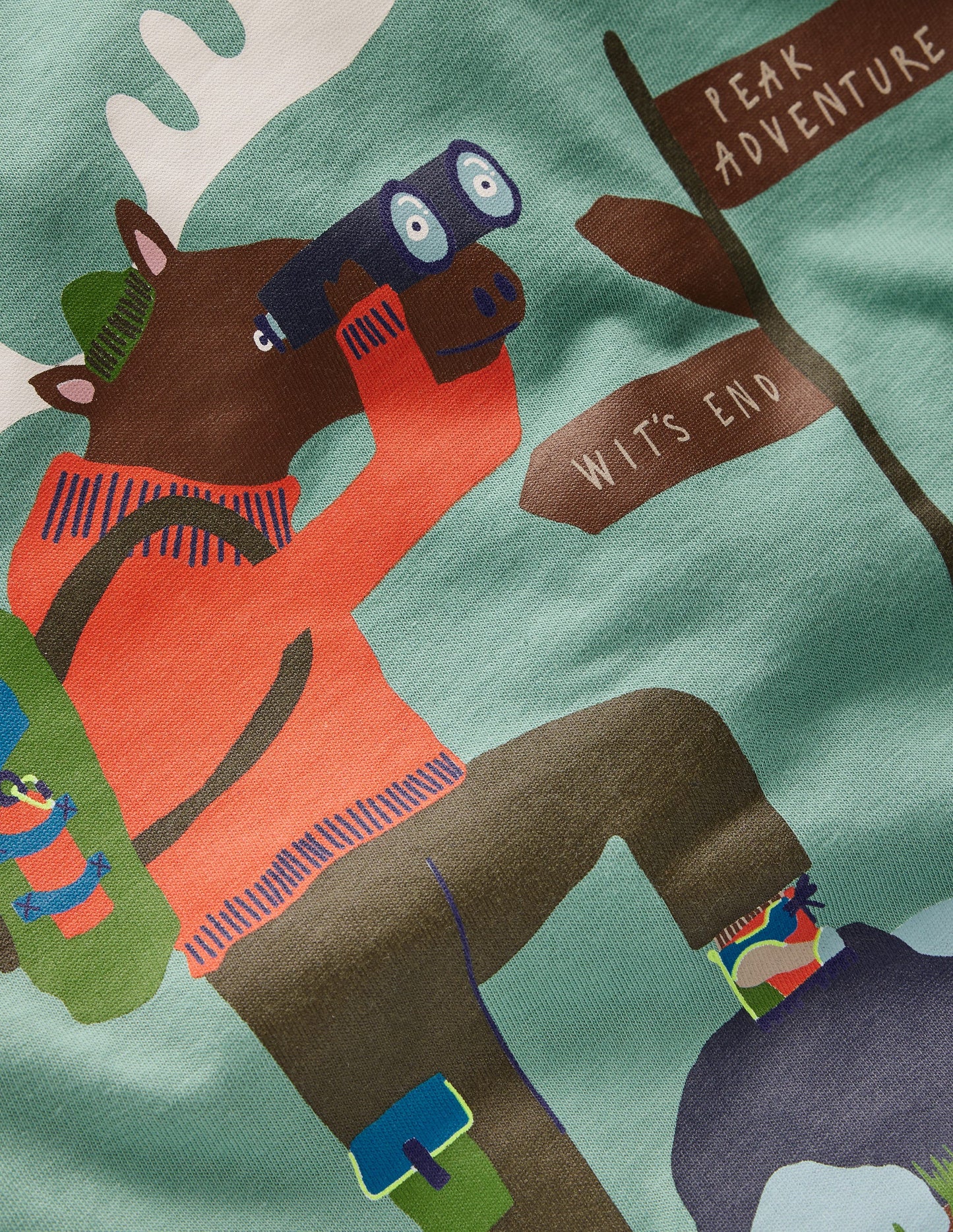 Long Sleeve Printed T-shirt-Oil Blue Moose Explorer