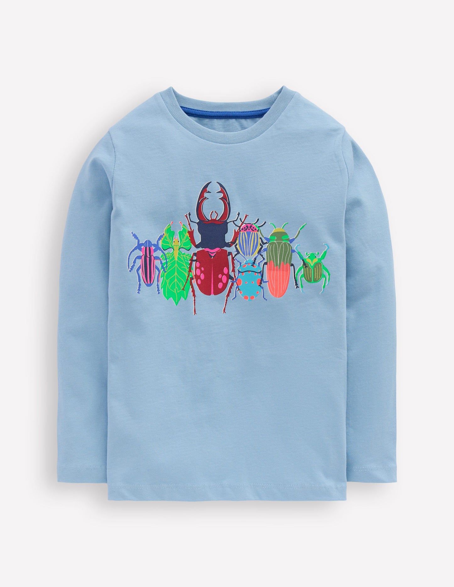 Long Sleeve Riso T-shirt-Glacier Blue Bugs