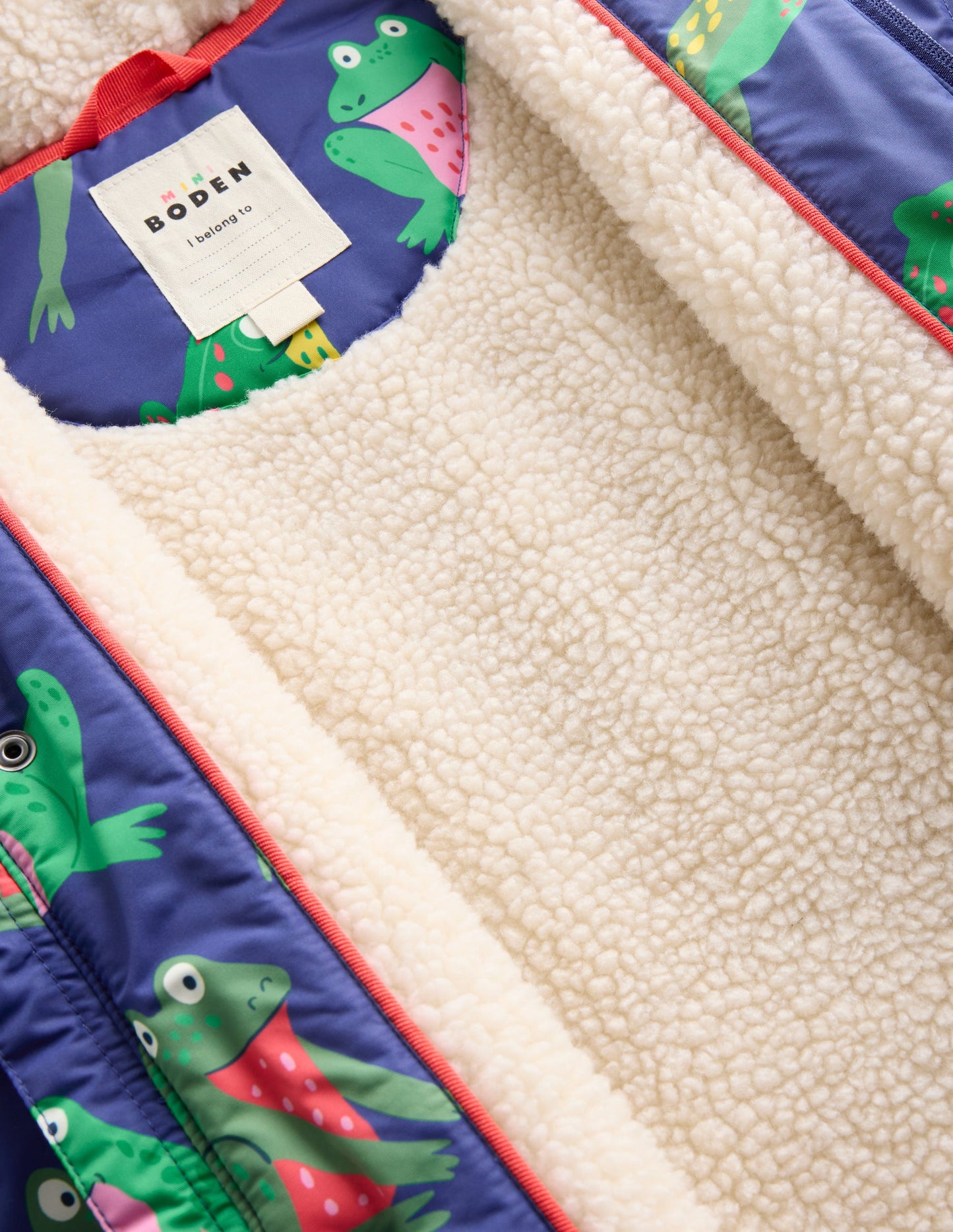 Borg Lined Anorak-Twilight Frogs