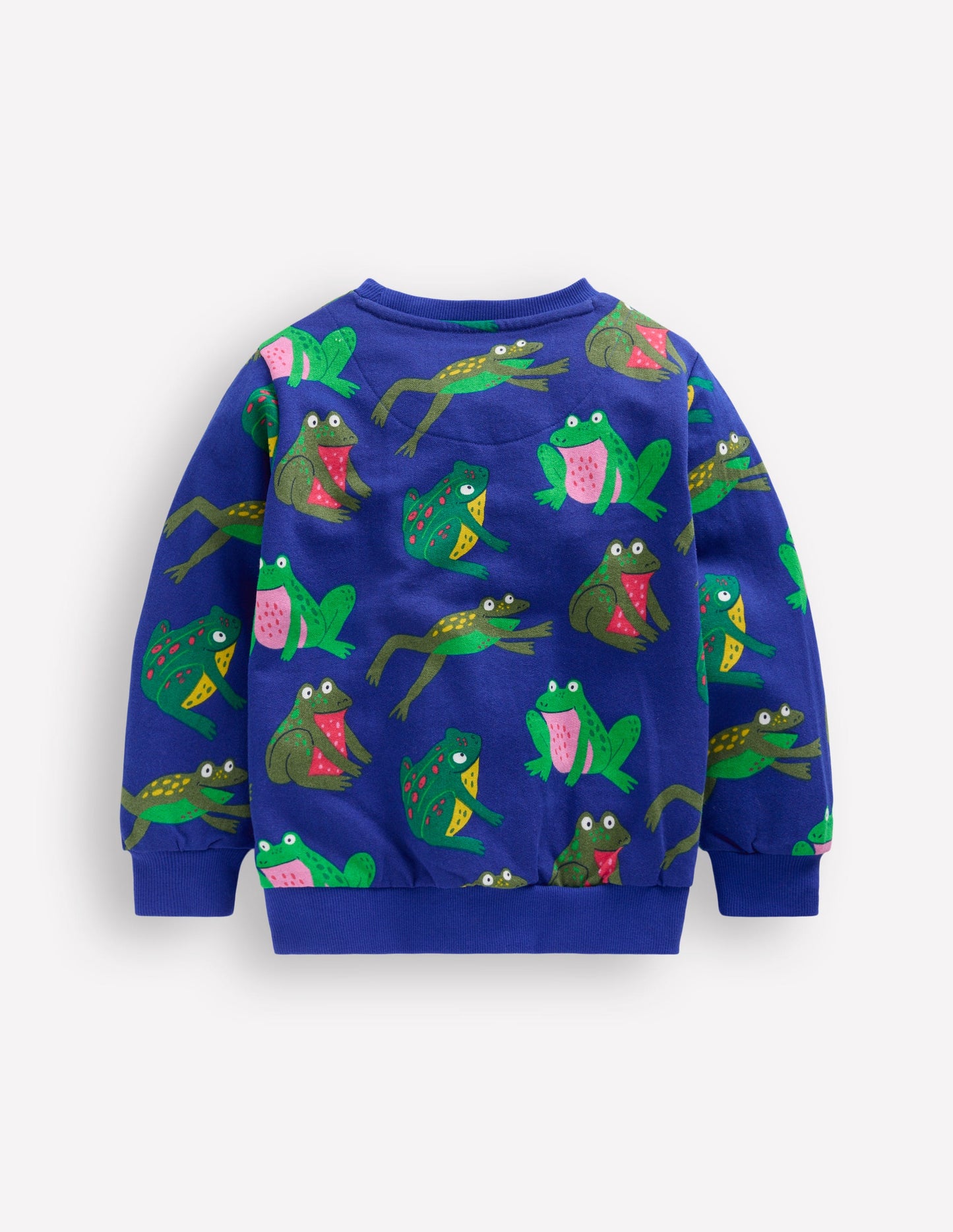 Everyday Printed Sweatshirt-Bright Blue Frogs