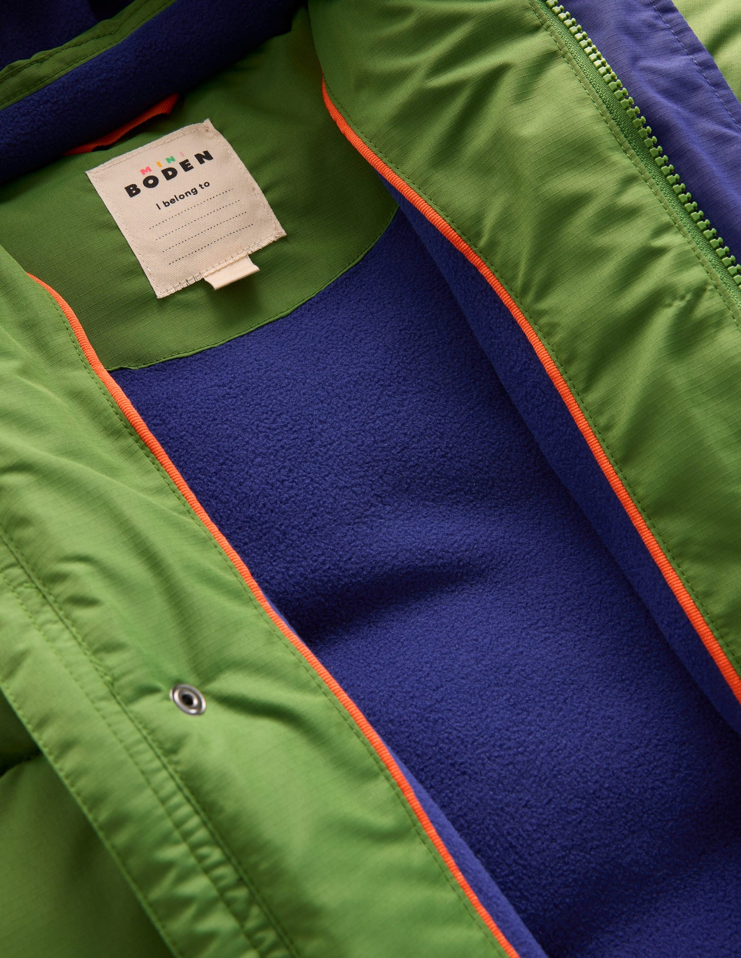 Fleece Lined Padded Coat-Green
