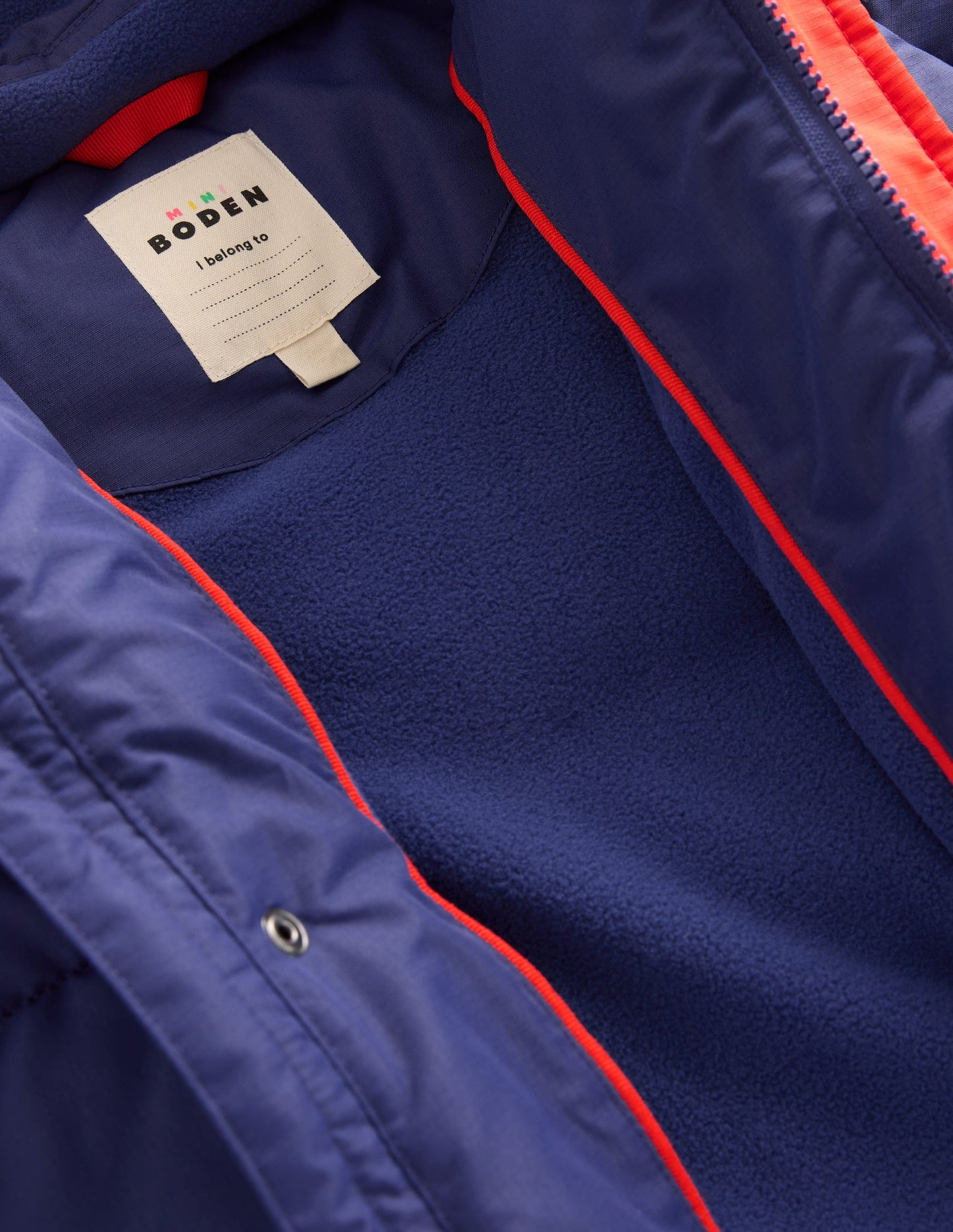 Fleece Lined Padded Coat-Navy