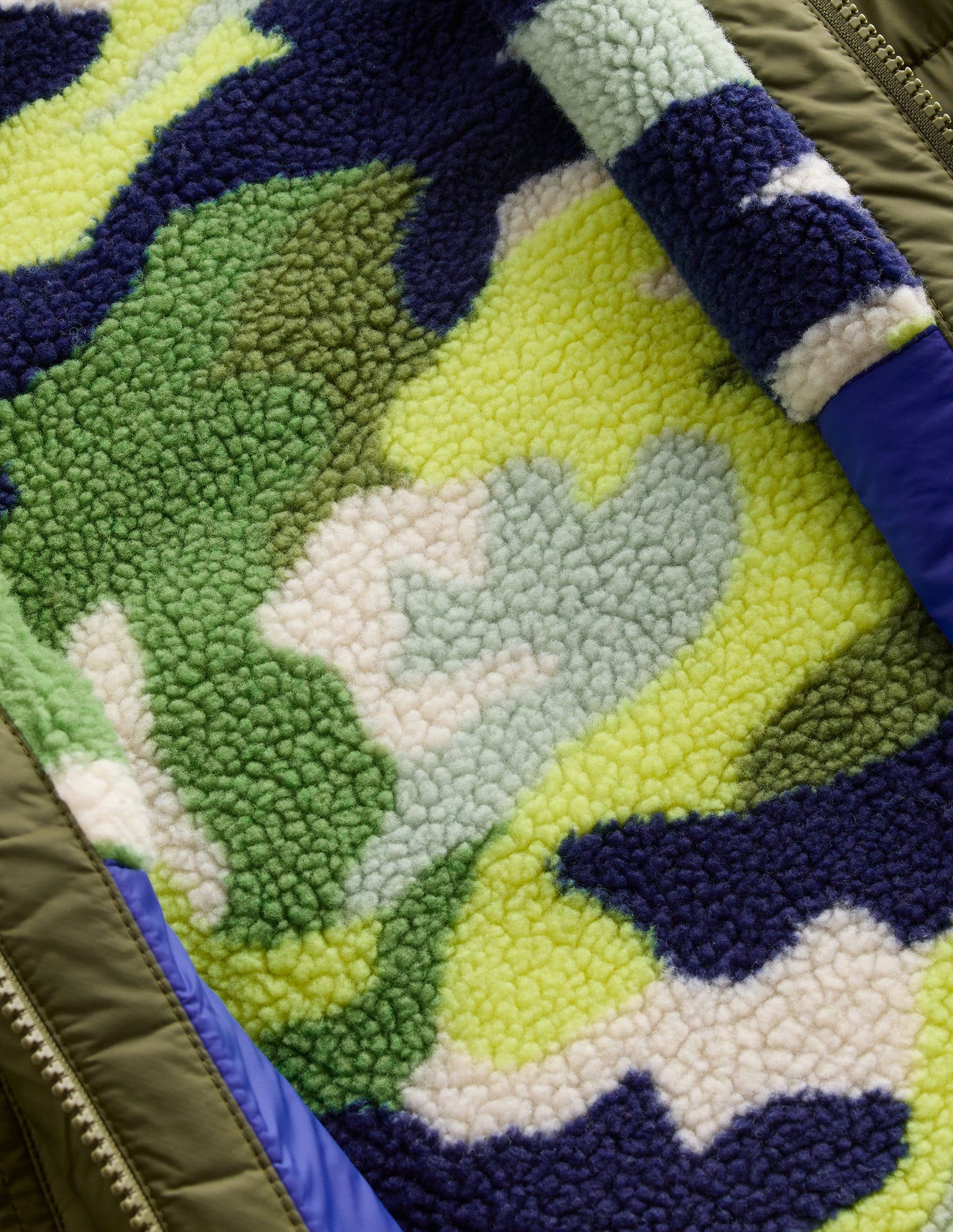 Reversible Cosy Borg Jacket-Green Camo