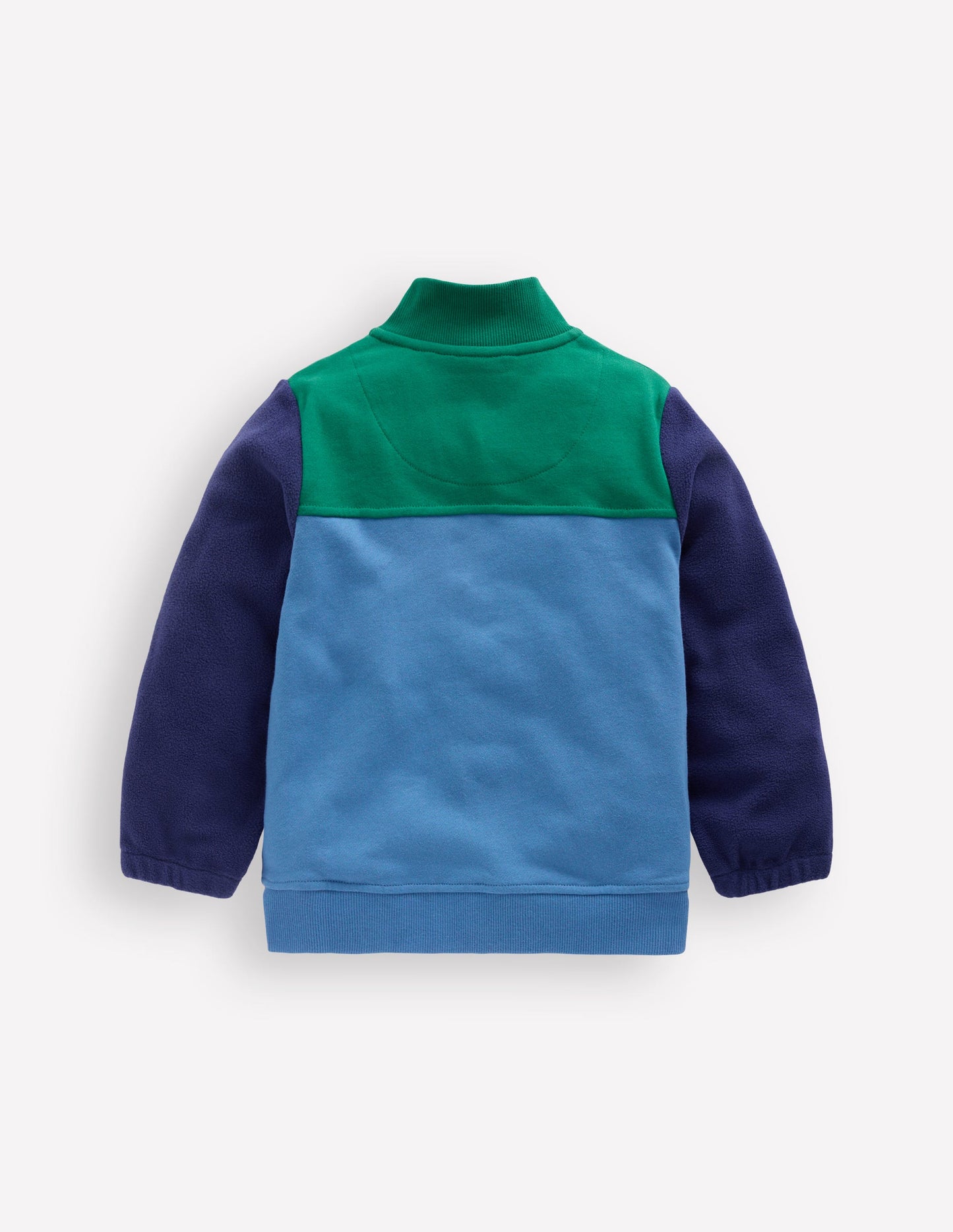 Cosy Fleece Zip Through-Blue River Colourblock