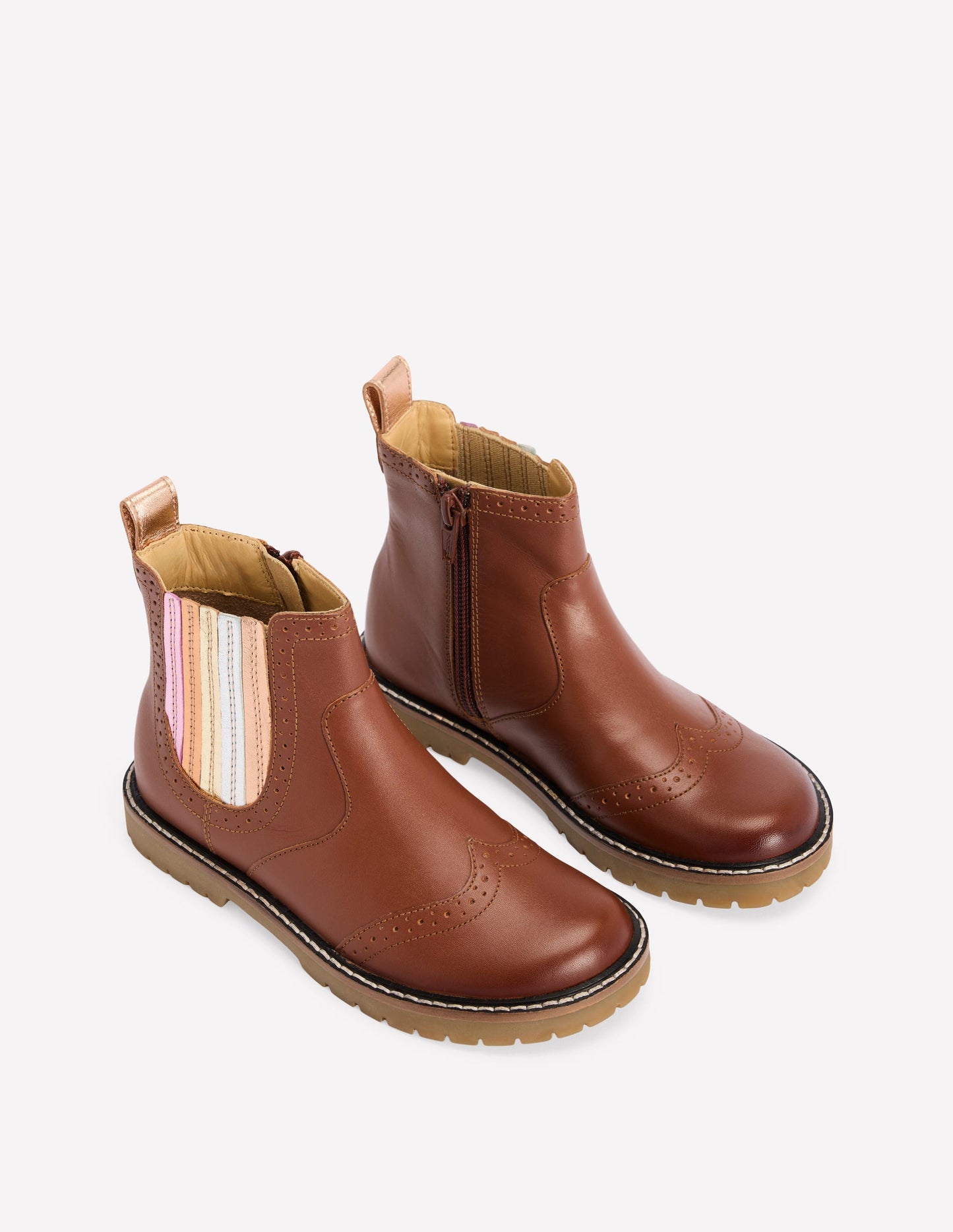 Leather Chelsea Boots-Metallic Tan