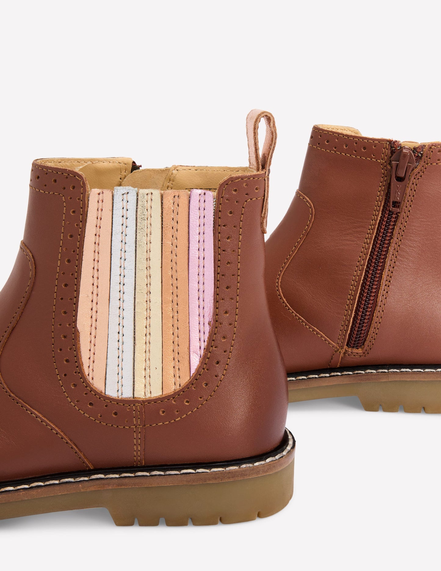 Leather Chelsea Boots-Metallic Tan
