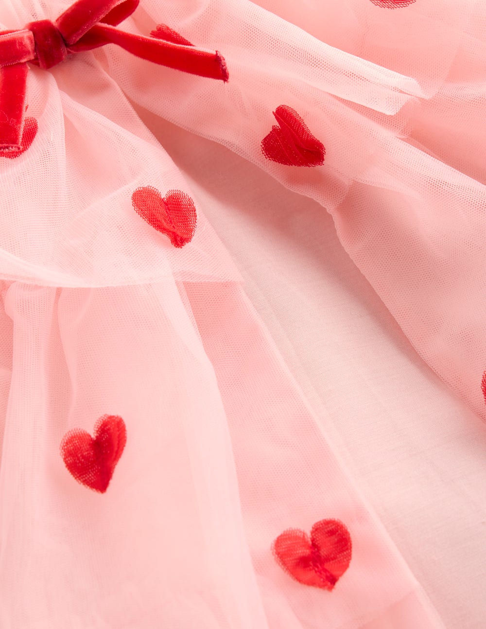 Tulle Heart Cape-Chalk Pink Hearts