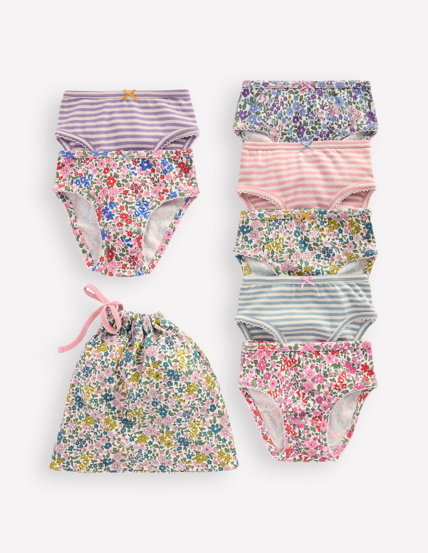7-pack Pants-Multi Floral/Stripe