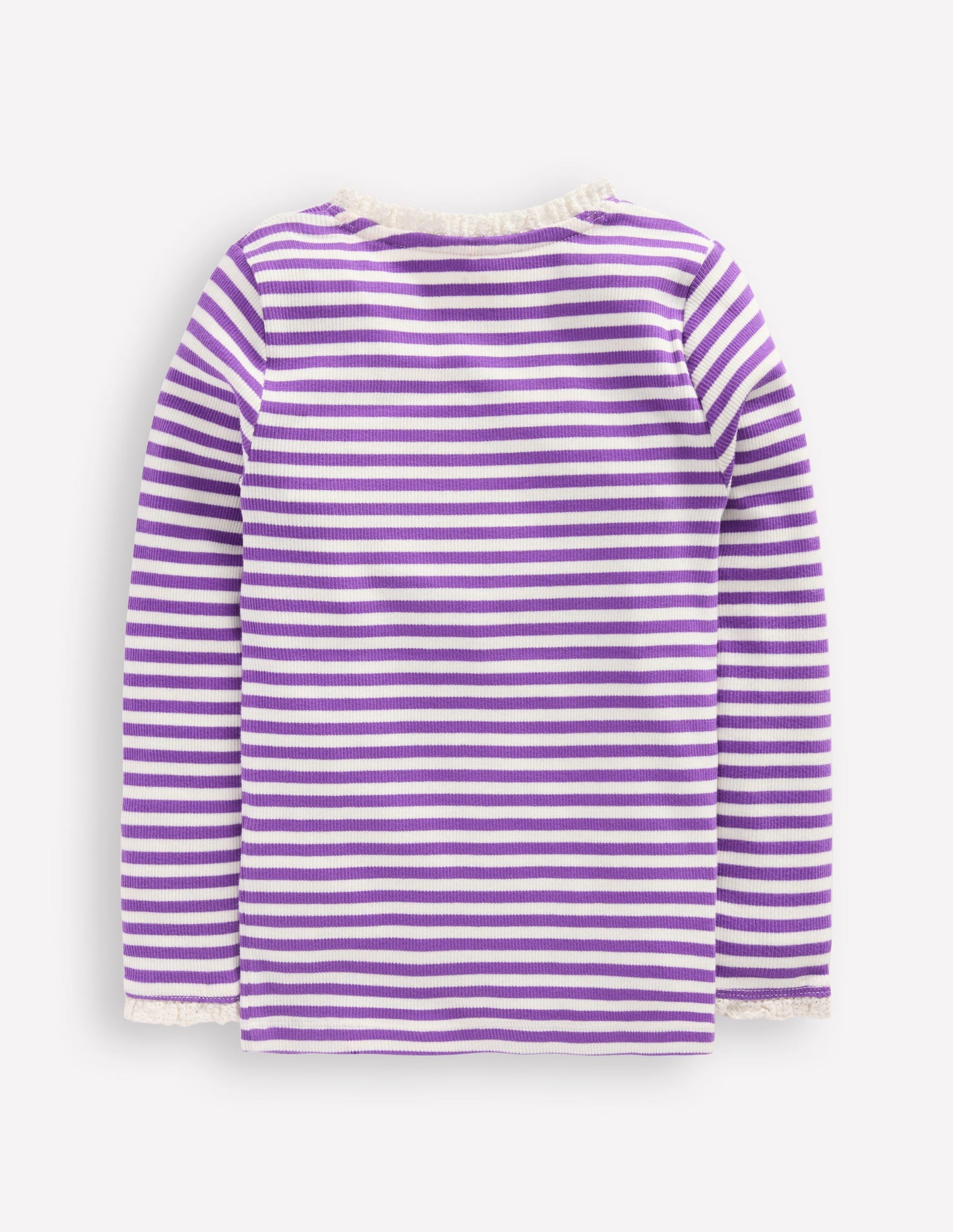 Ribbed Long Sleeve T-shirt-Purple Topaz Stripe