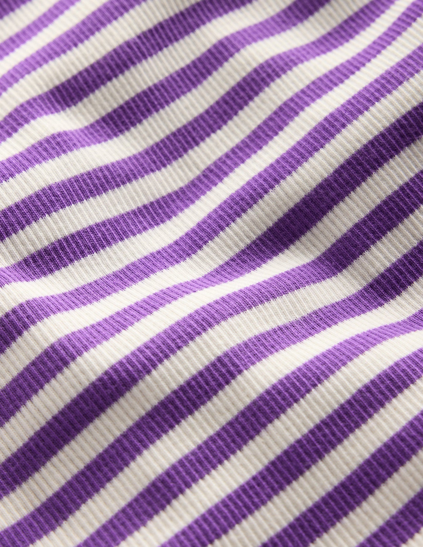 Ribbed Long Sleeve T-shirt-Purple Topaz Stripe