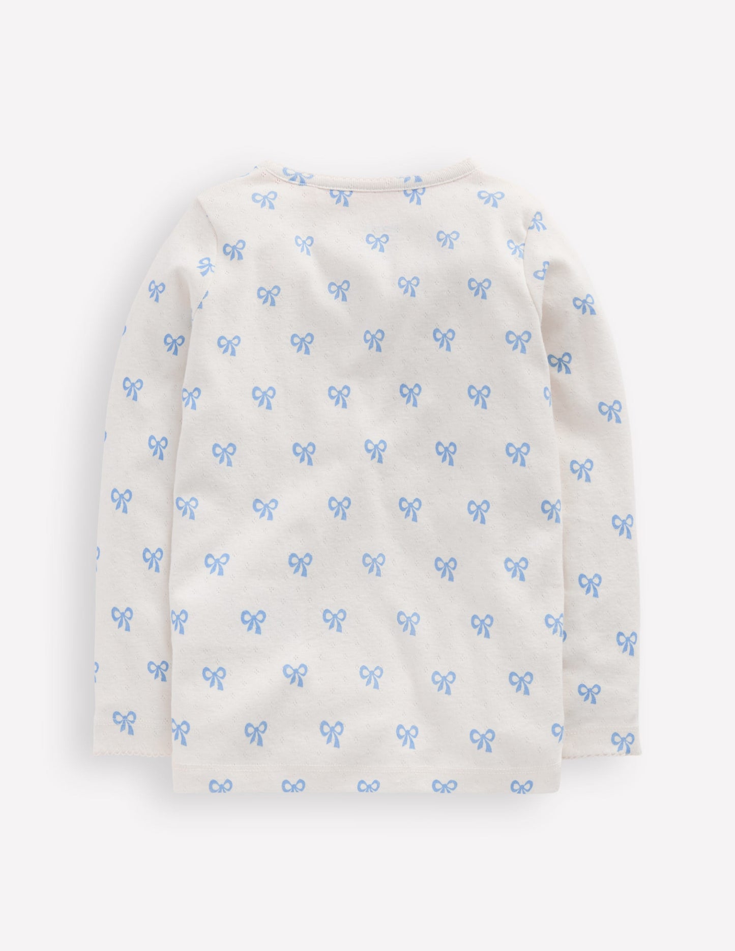 Long Sleeve Pointelle Top-Multi Bows