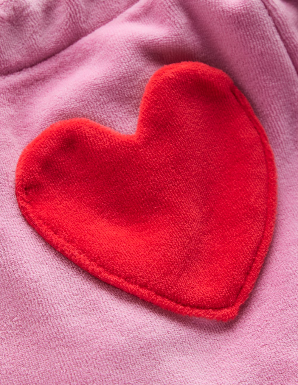 Heart Pocket Velour Jogger-Formica Pink