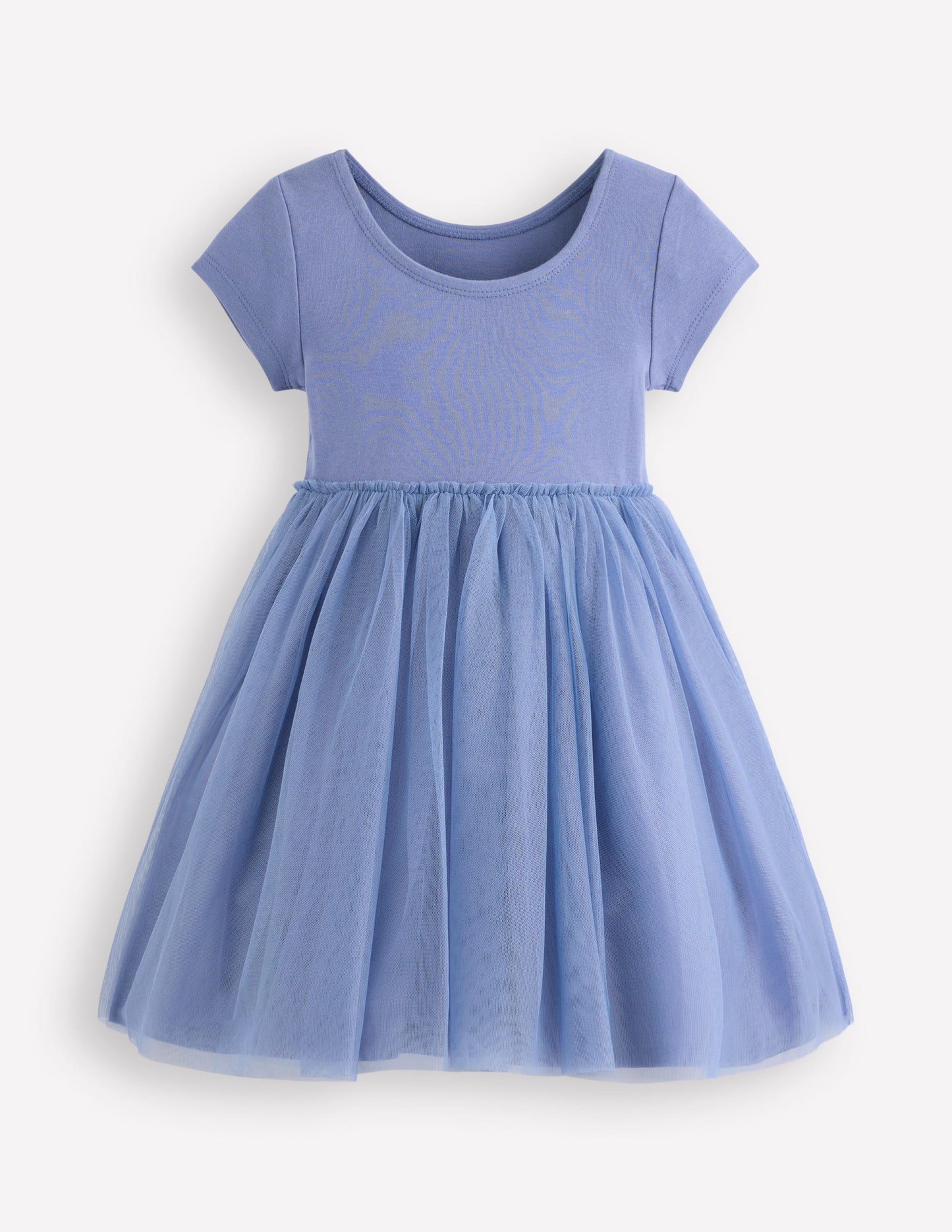 Ami Applique Tulle Dress-Pale Blue Horses