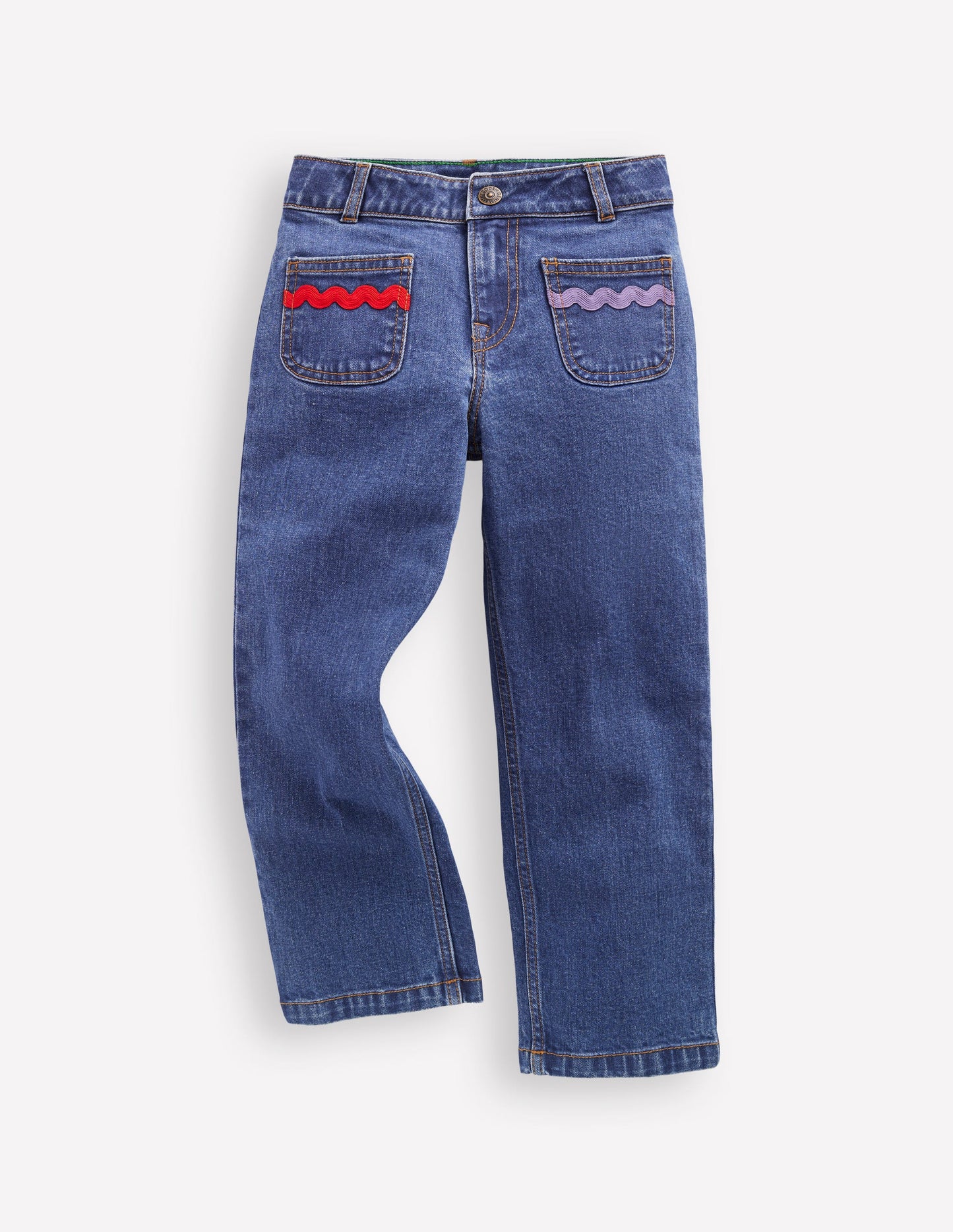 Patch Pocket Trouser-Midwash Denim