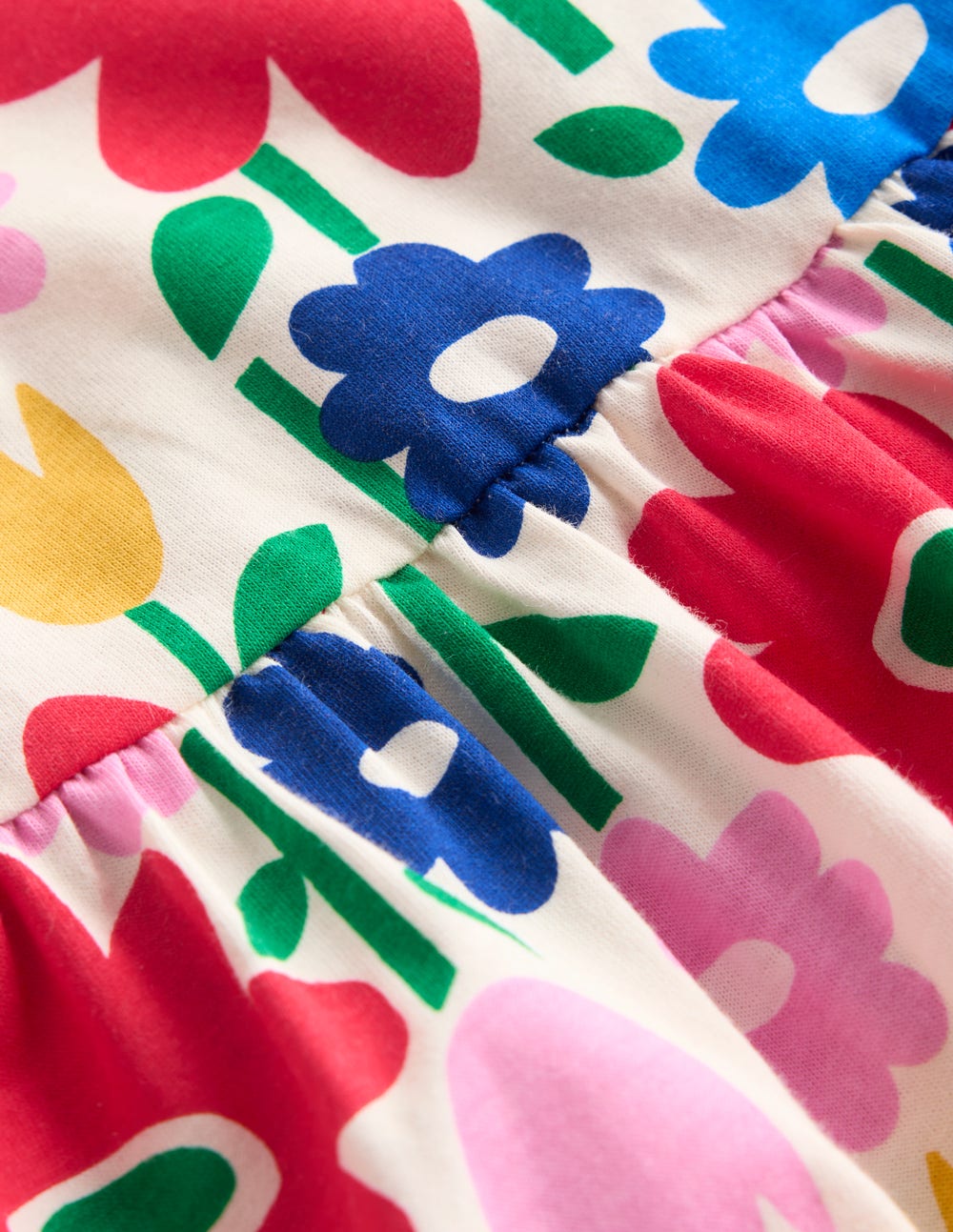 Ariel Twirly Jersey Dress-Multi Pop Flower