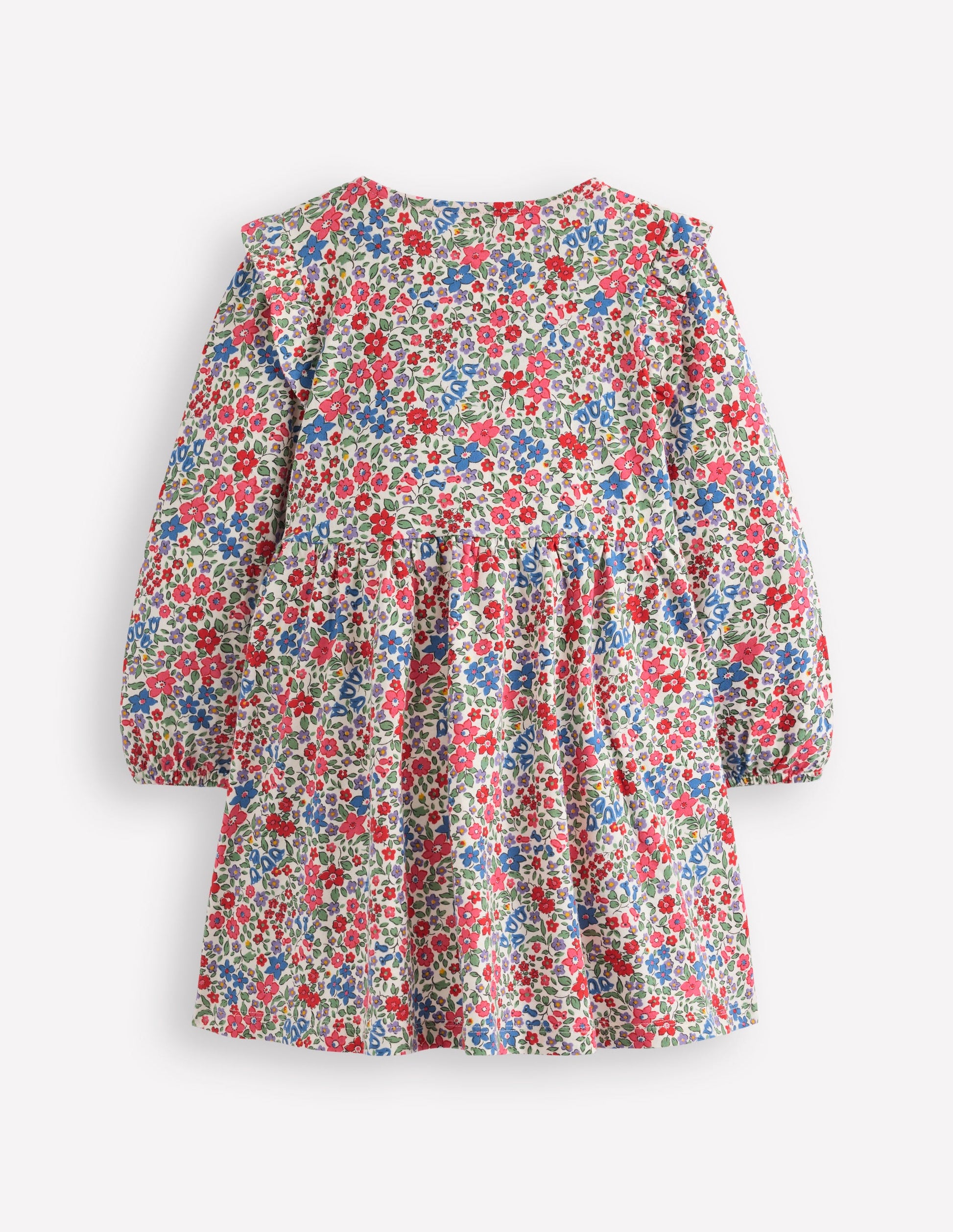 Posie Long Sleeve Jersey Dress-Rose Pink Flowerbed-5