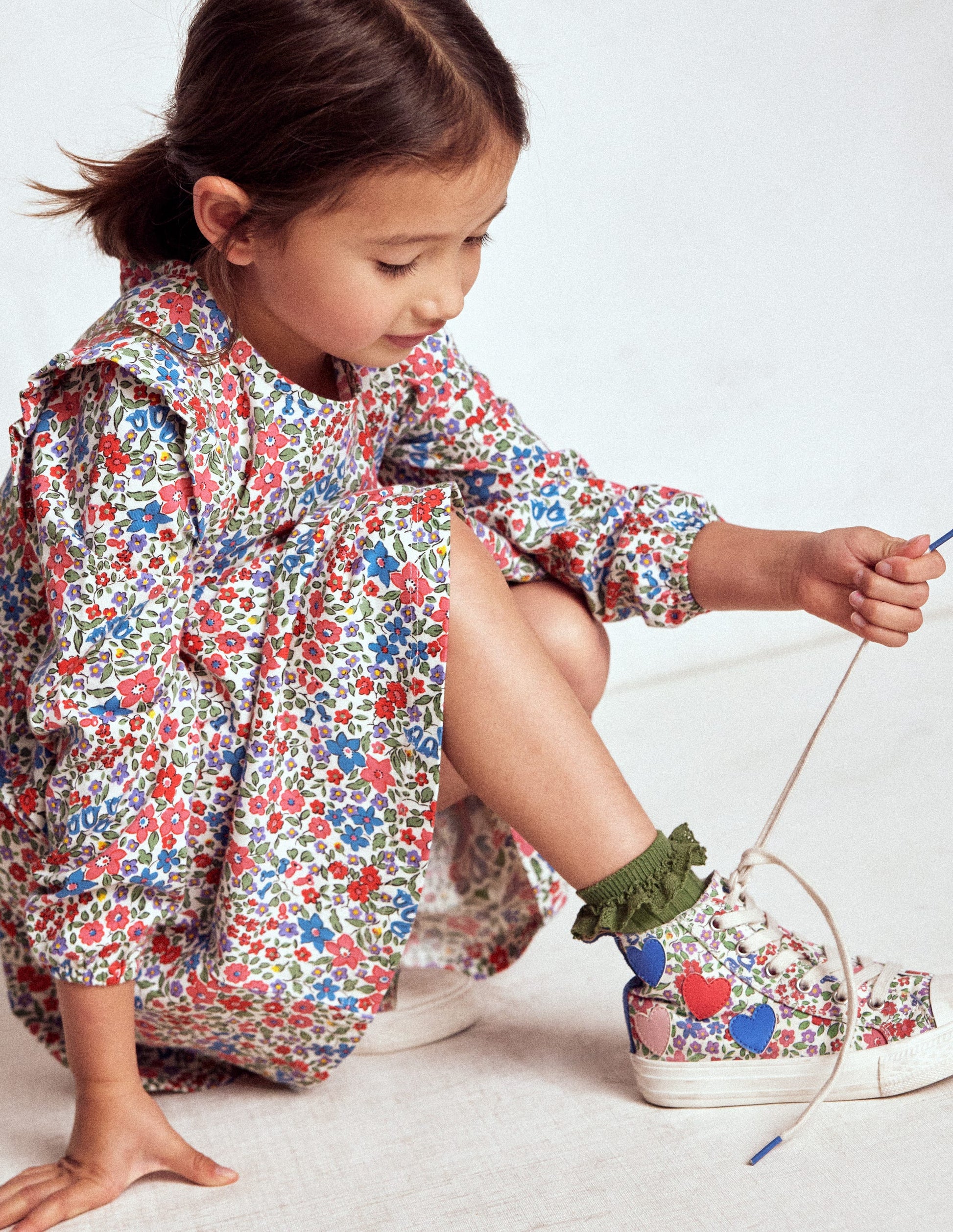 Posie Long Sleeve Jersey Dress-Rose Pink Flowerbed-3