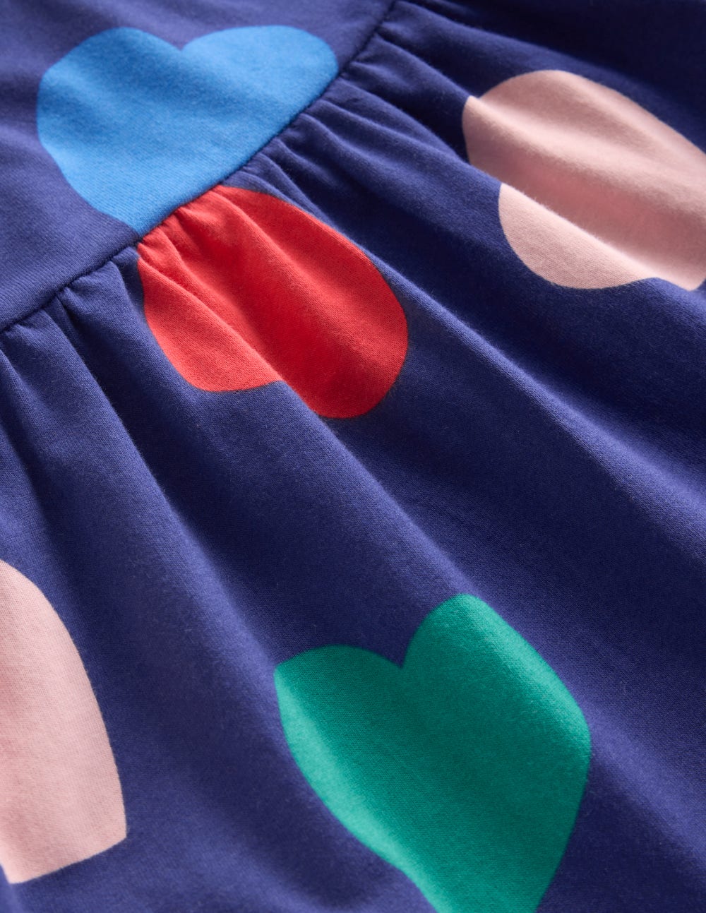 Ariel Long Sleeve Twirly Dress-Starboard Blue Hearts