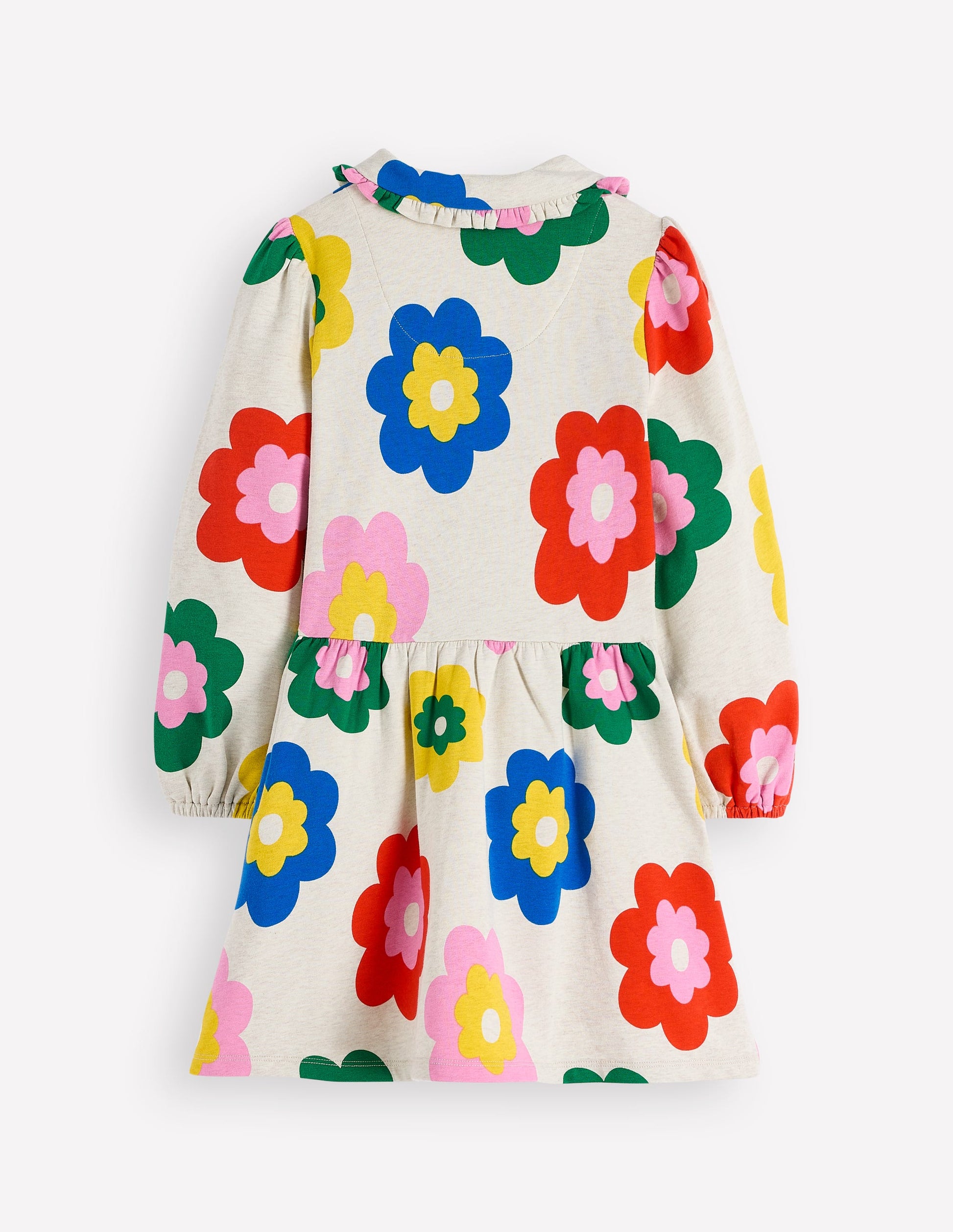 Cosy Jersey Shirt Dress-Multi Large Flower-3