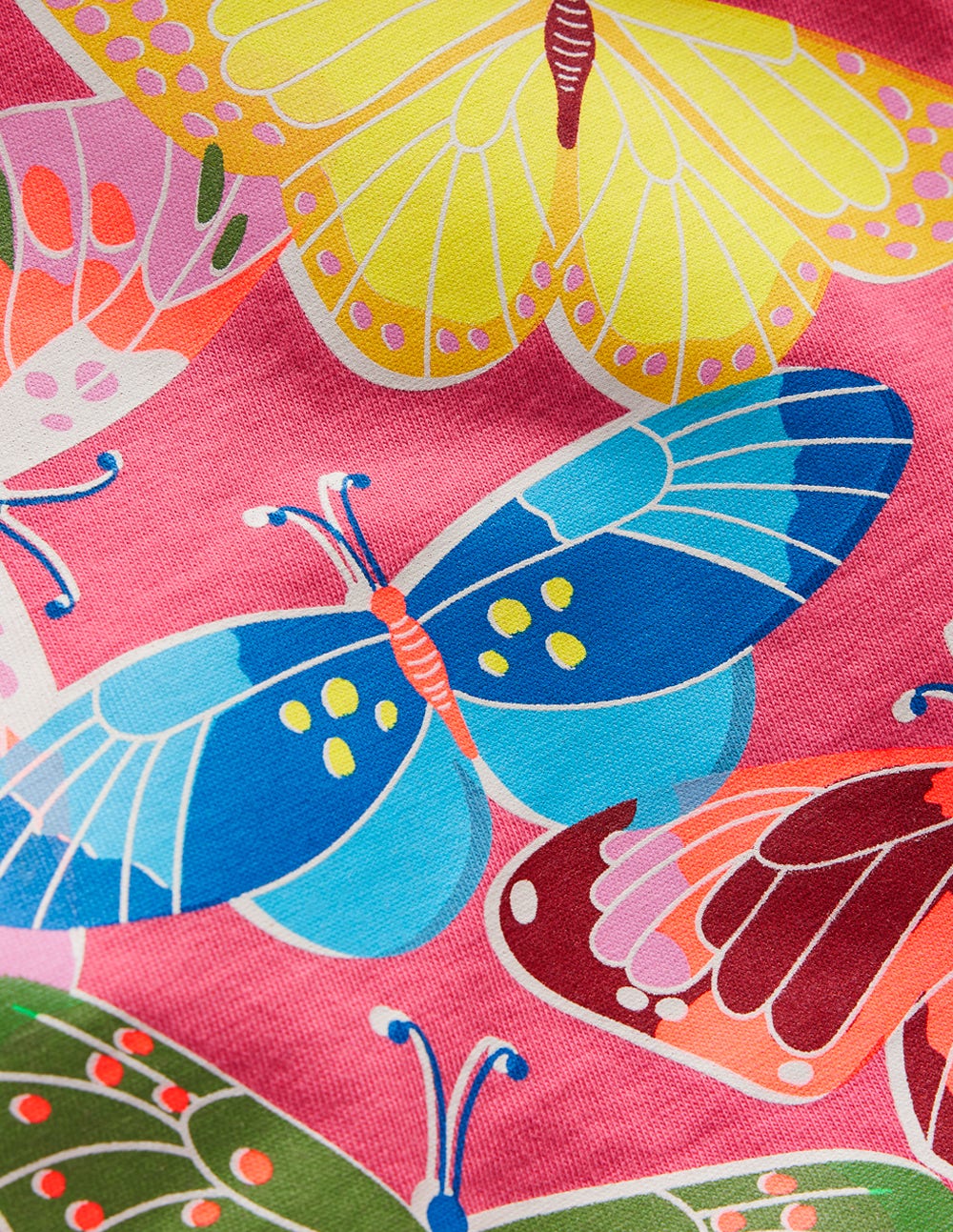 Long Sleeve Riso T-Shirt-Rose Pink Butterflies