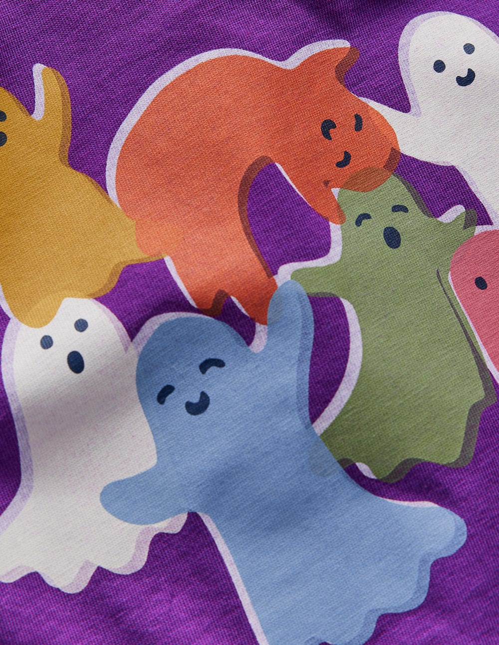 Long Sleeve Riso T-Shirt-Viola Purple Ghosts