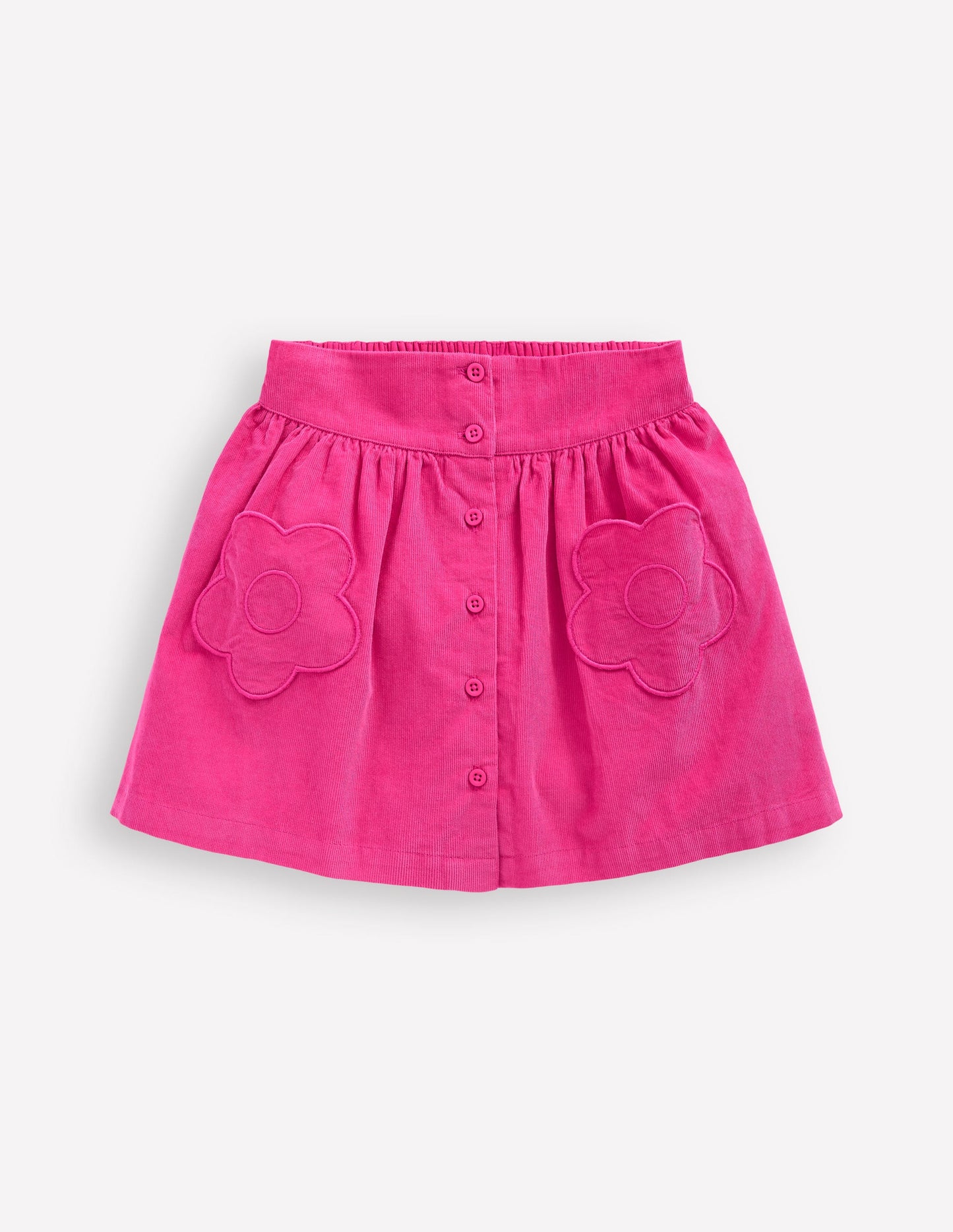 Button-through Mini Skirt-Raspberry Pink