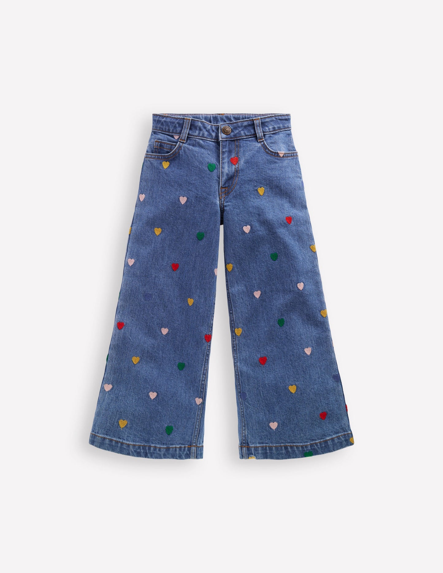 Wide Leg Trouser-Mid Vintage Denim Hearts