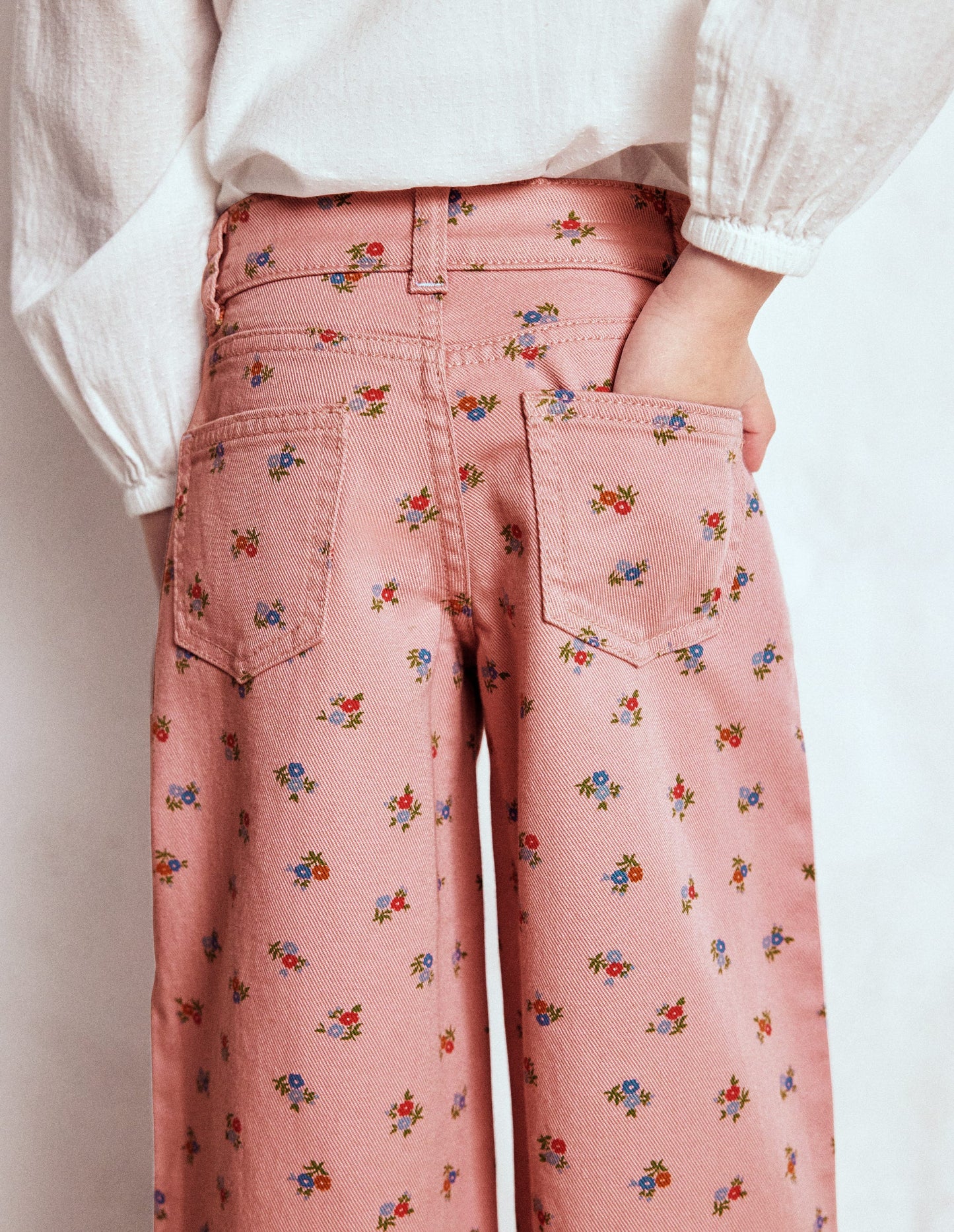 Wide Leg Trouser-Vintage Pink Ditsy