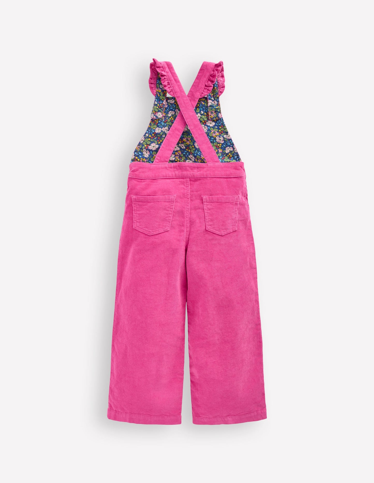 Frill Dungarees-Raspberry Pink