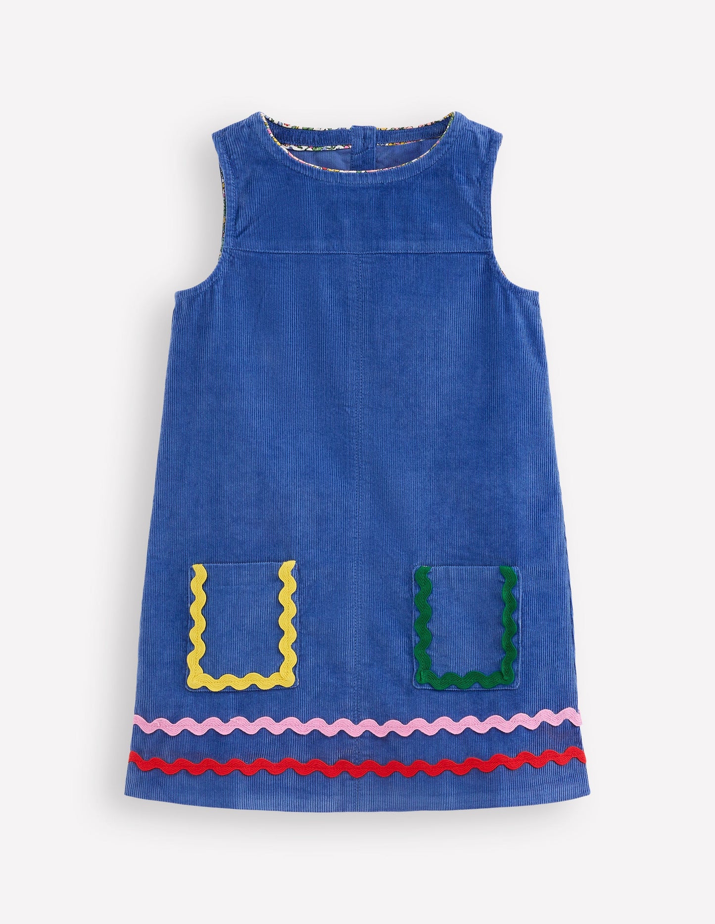Saffy Cord Pinafore Dress-Bluejay