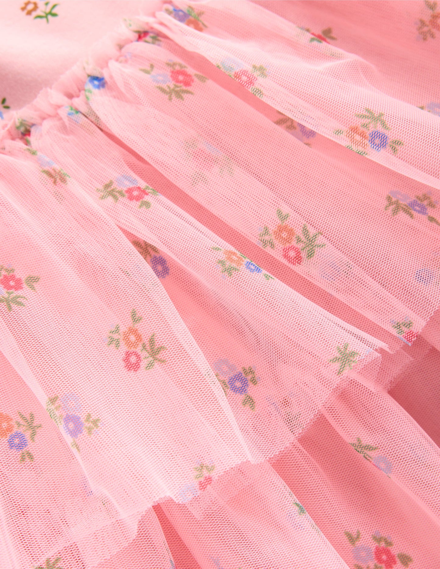Tulle Mix Dress-Vintage Pink Ditsy Floral