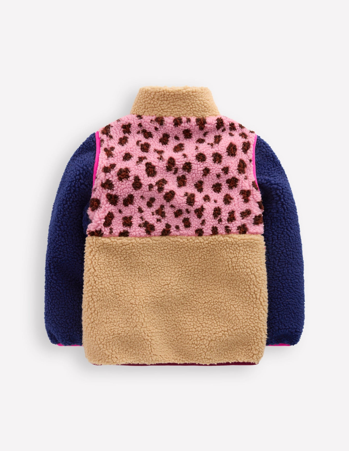 2-in-1 Borg Jacket-Pink Leopard