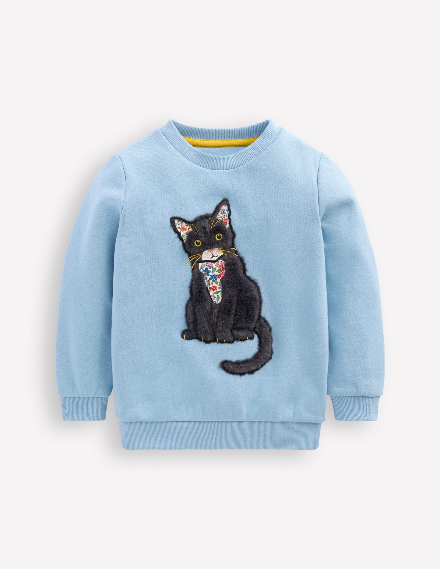 Applique Sweatshirt-Glacier Blue Cat