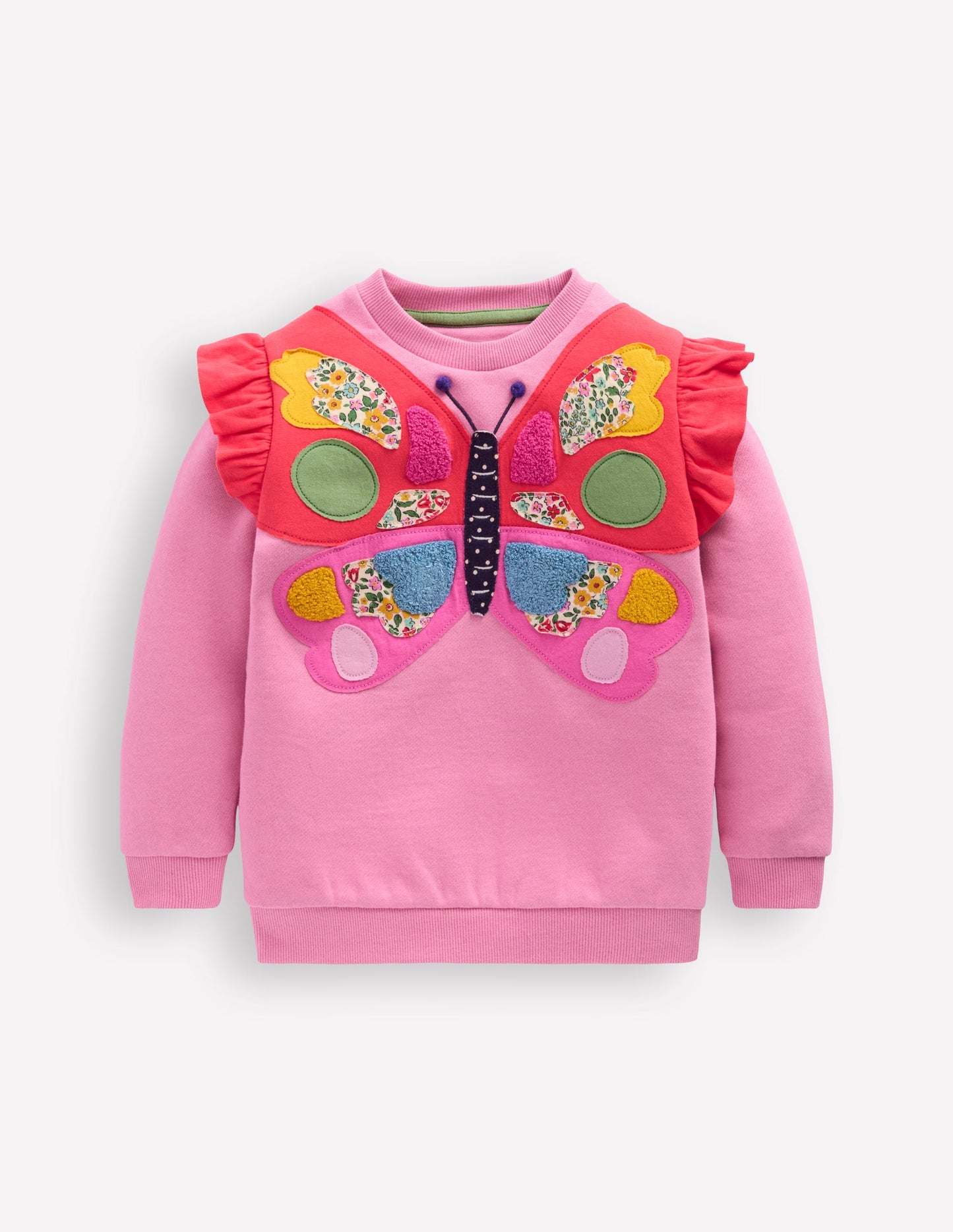 Applique Sweatshirt-Formica Pink Butterfly