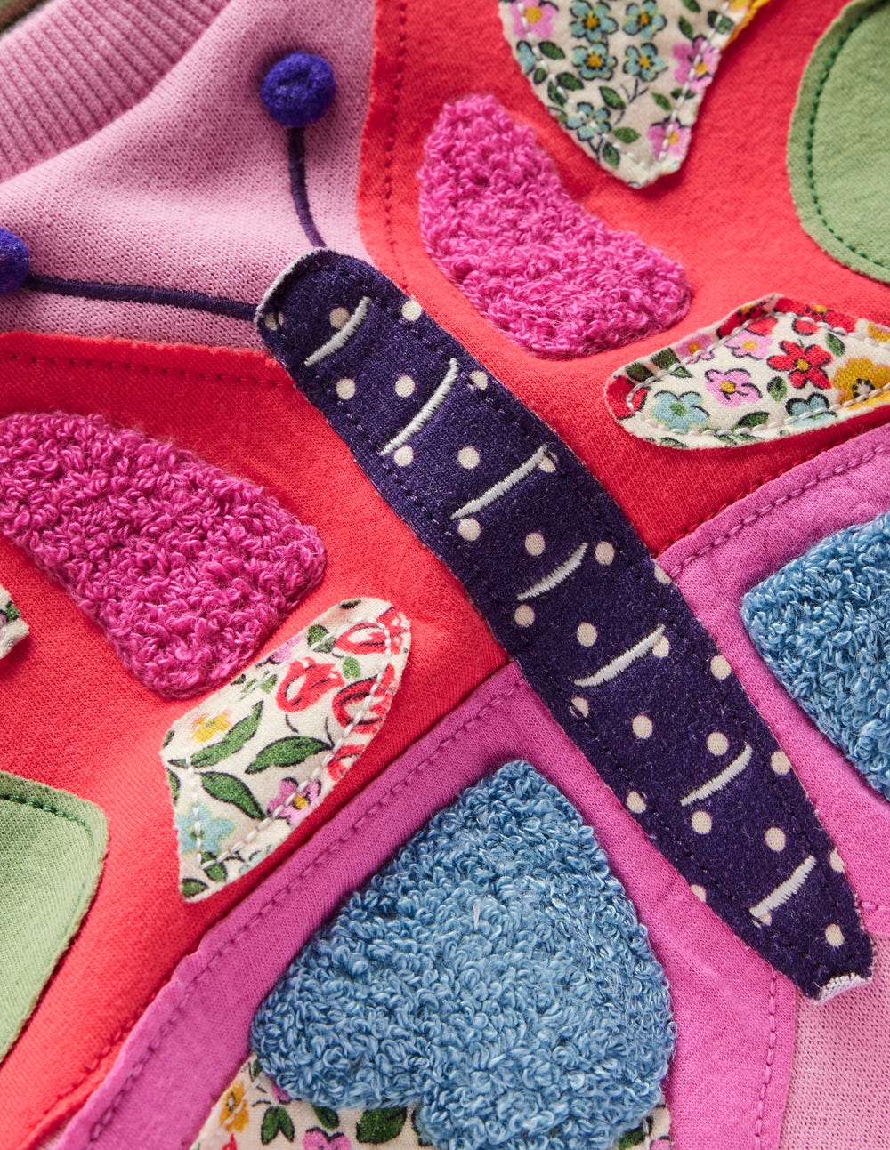 Applique Sweatshirt-Formica Pink Butterfly