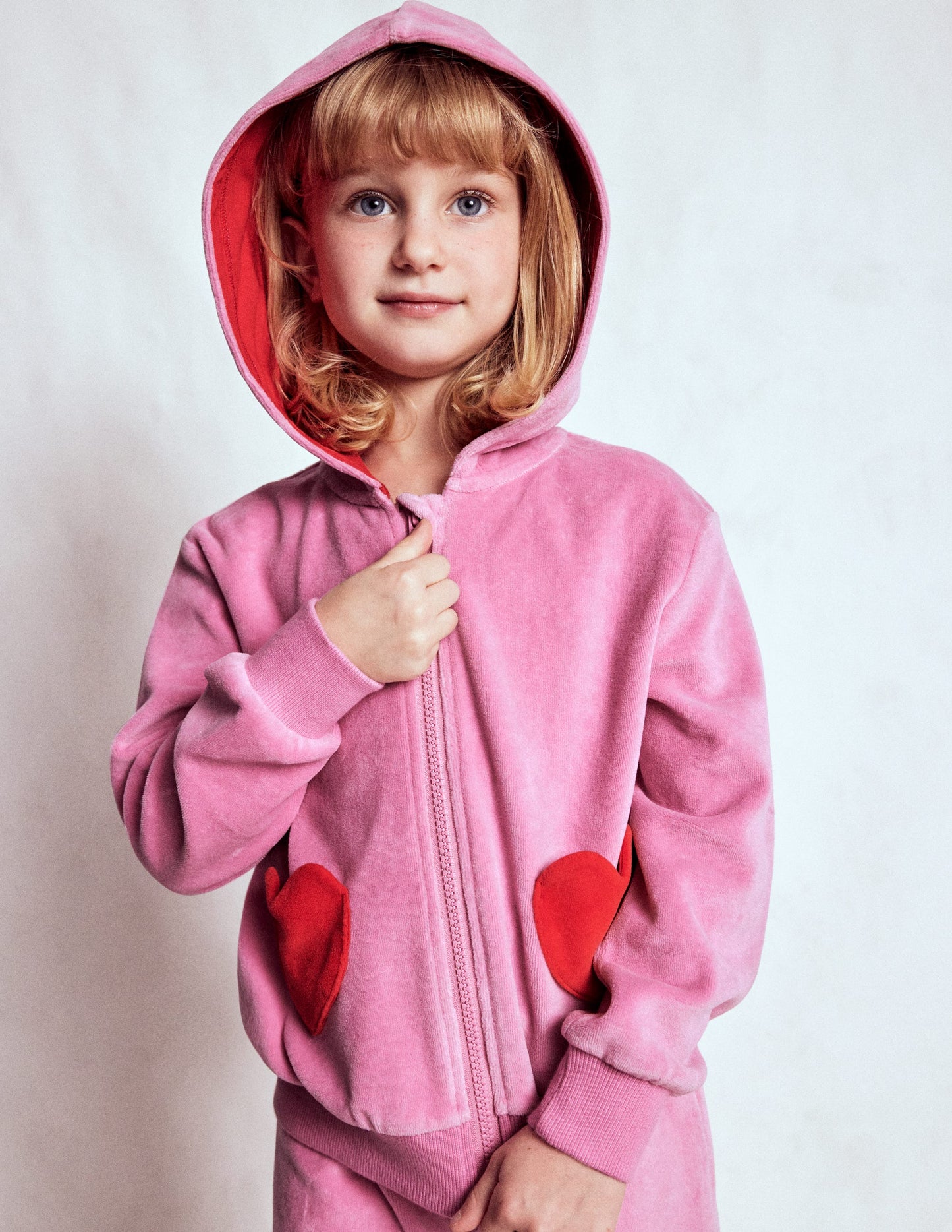 Velour Hoodie-Formica Pink