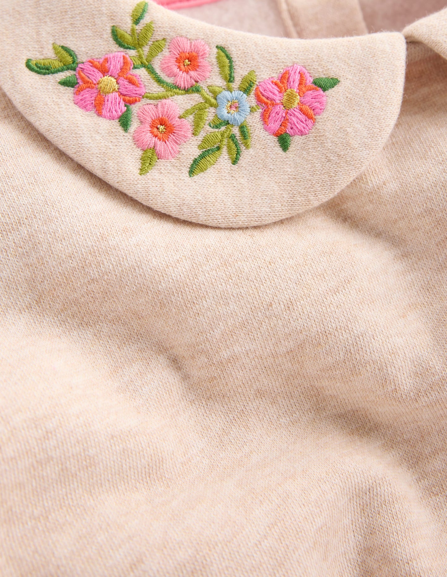 Embroidered Sweatshirt-Oatmeal Marl Embroidery