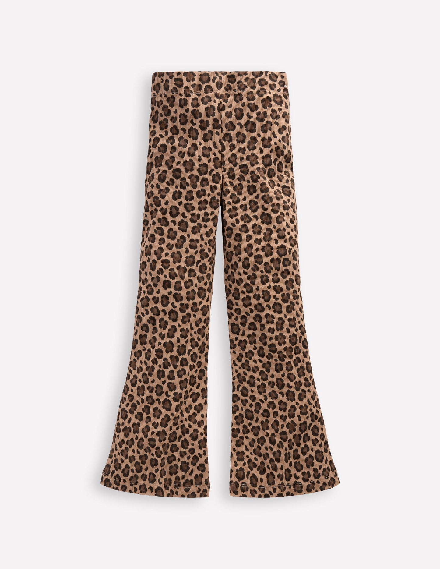 Ribbed Flare Leggings-Leopard