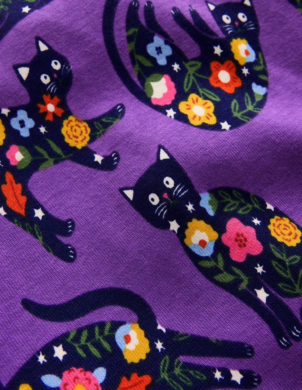 Snug Glow-In-The-Dark Pyjamas-Purple Cats