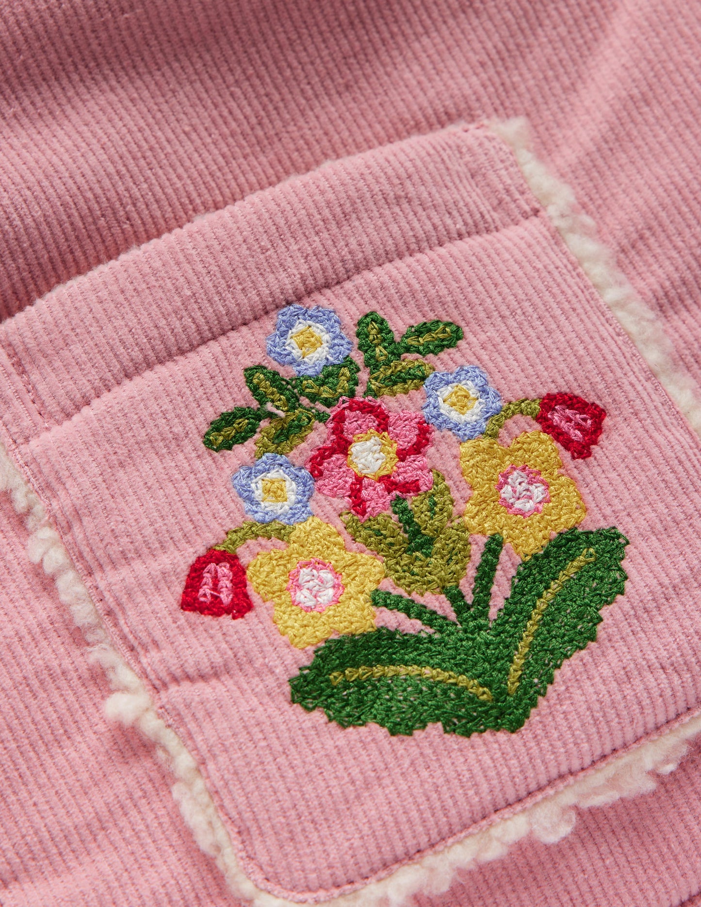 Embroidered Cord Gilet-Vintage Pink