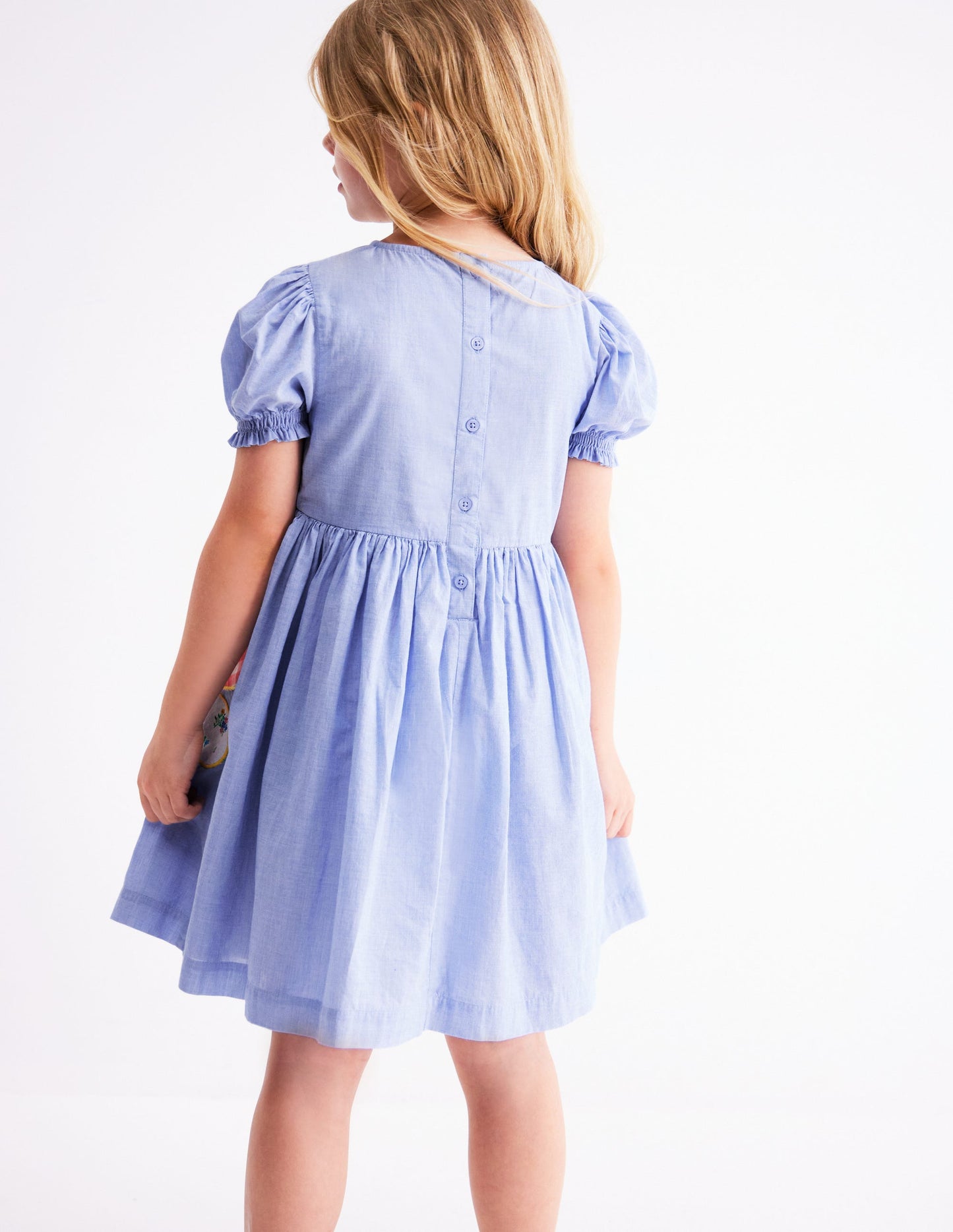 Madeline Woven Dress-Floral Patchwork Applique